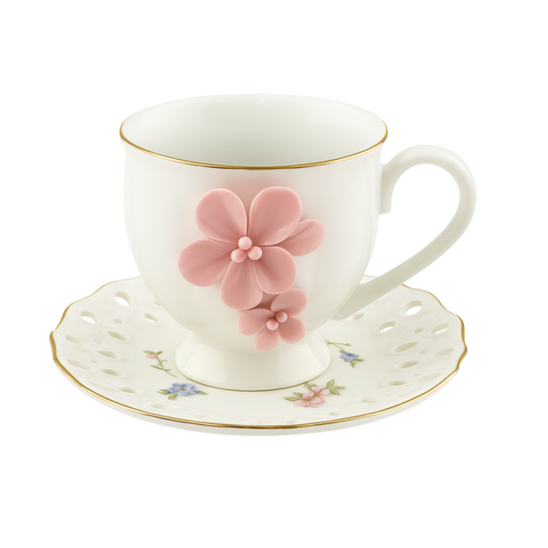 Service Café au Lait Tunisie Florale | Porcelaine | Fiolla Home