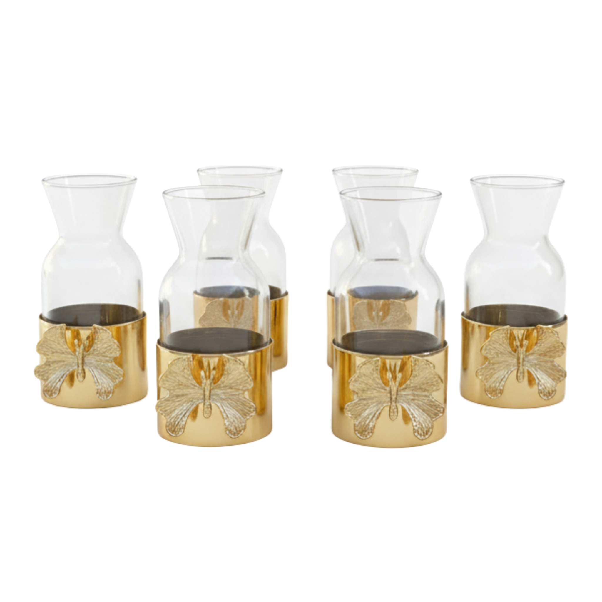 Set de Carafes et Verres à Jus | Détail Doré Papillon | Fiolla Home