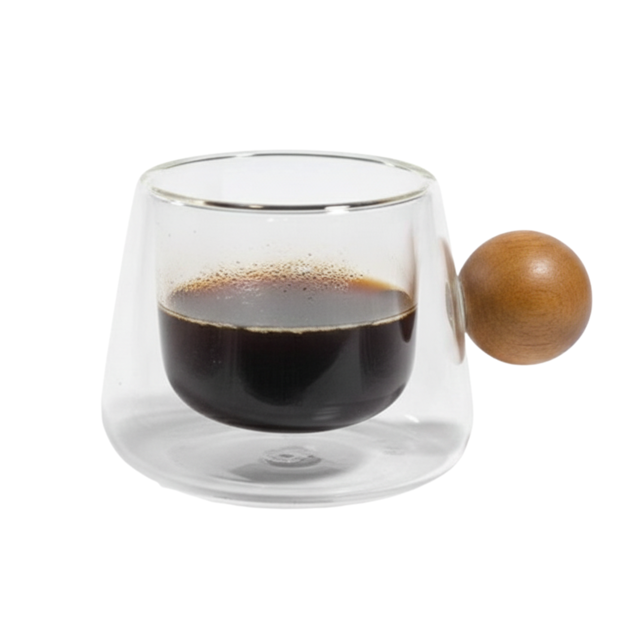 Tasse Double Paroi Café Noir Tunisie | Poignée Bois | Fiolla Home