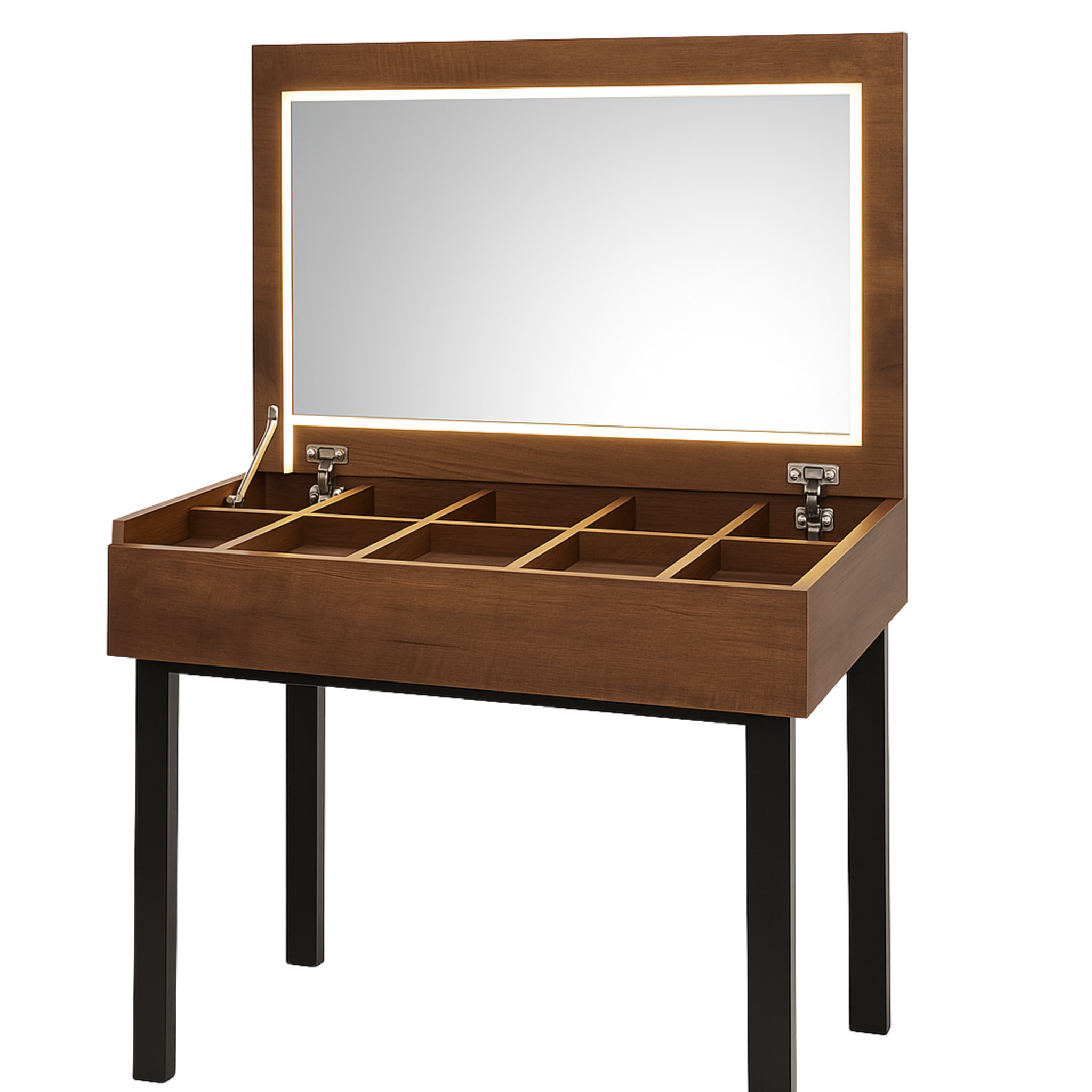 Bureau/Coiffeuse 2-en-1 avec Miroir LED | Tunisie | Fiolla Home