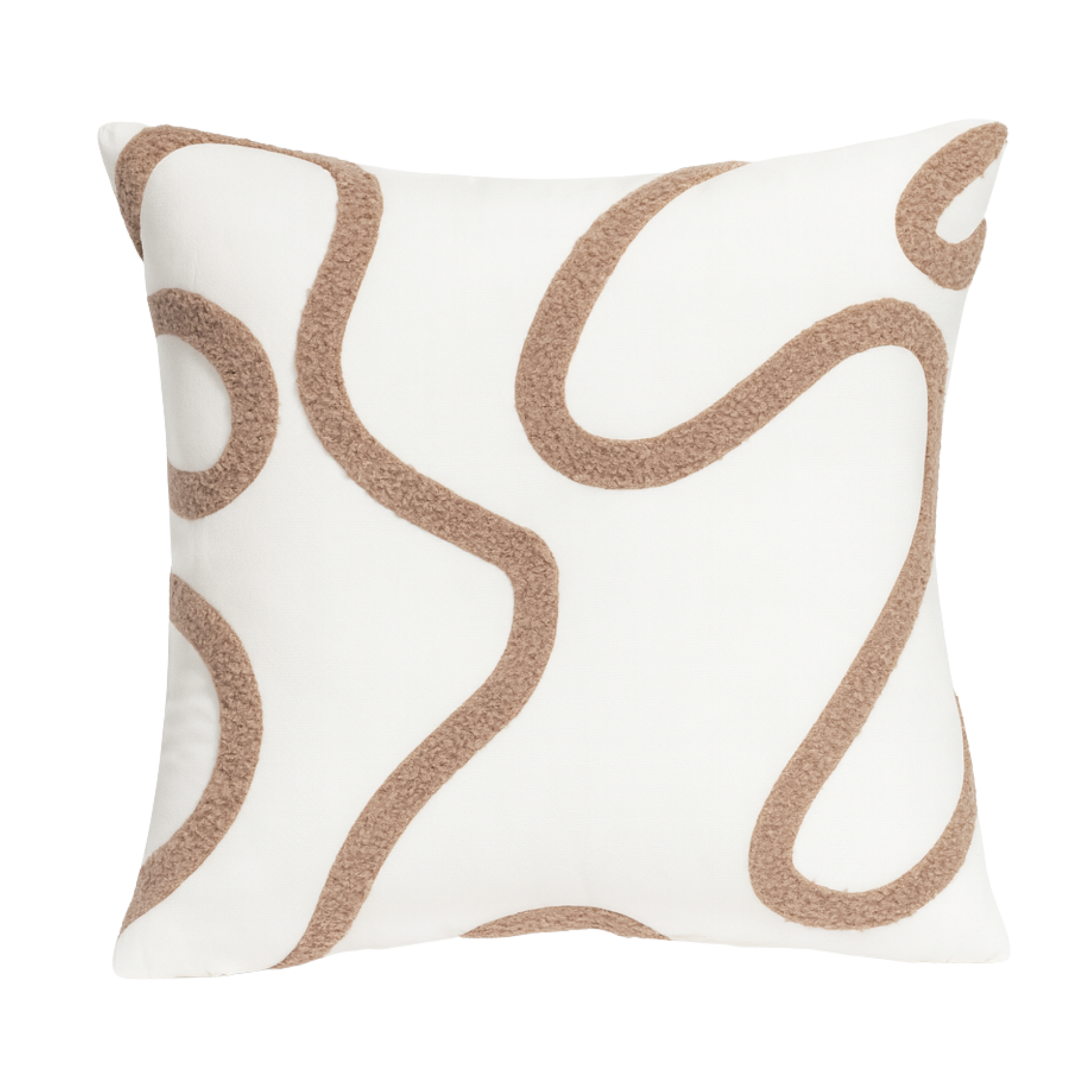 Coussin Moderne Tunisie – Motif Abstrait Beige | Fiolla Home