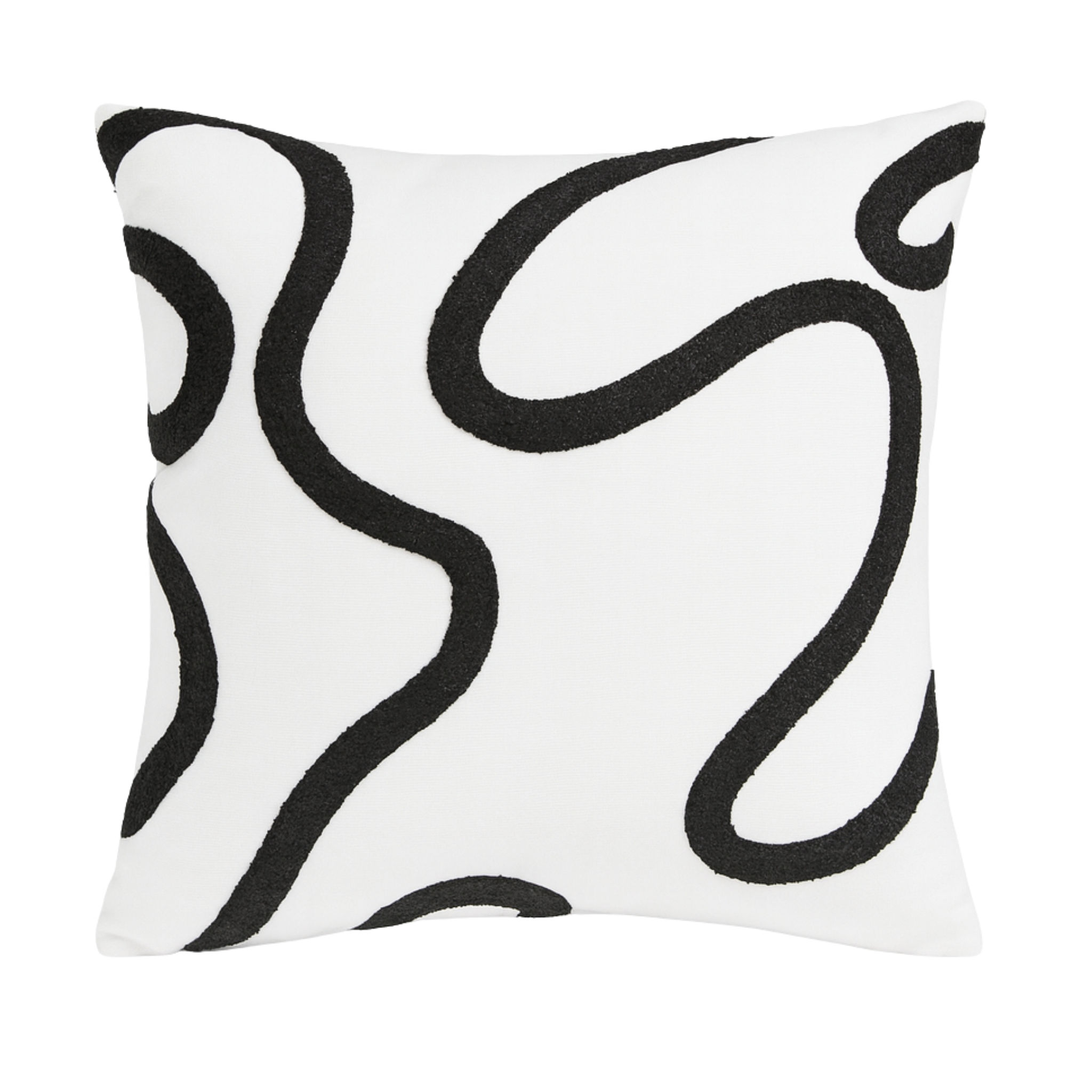 Coussin Moderne Tunisie – Motif Abstrait Noir & Blanc | Fiolla Home