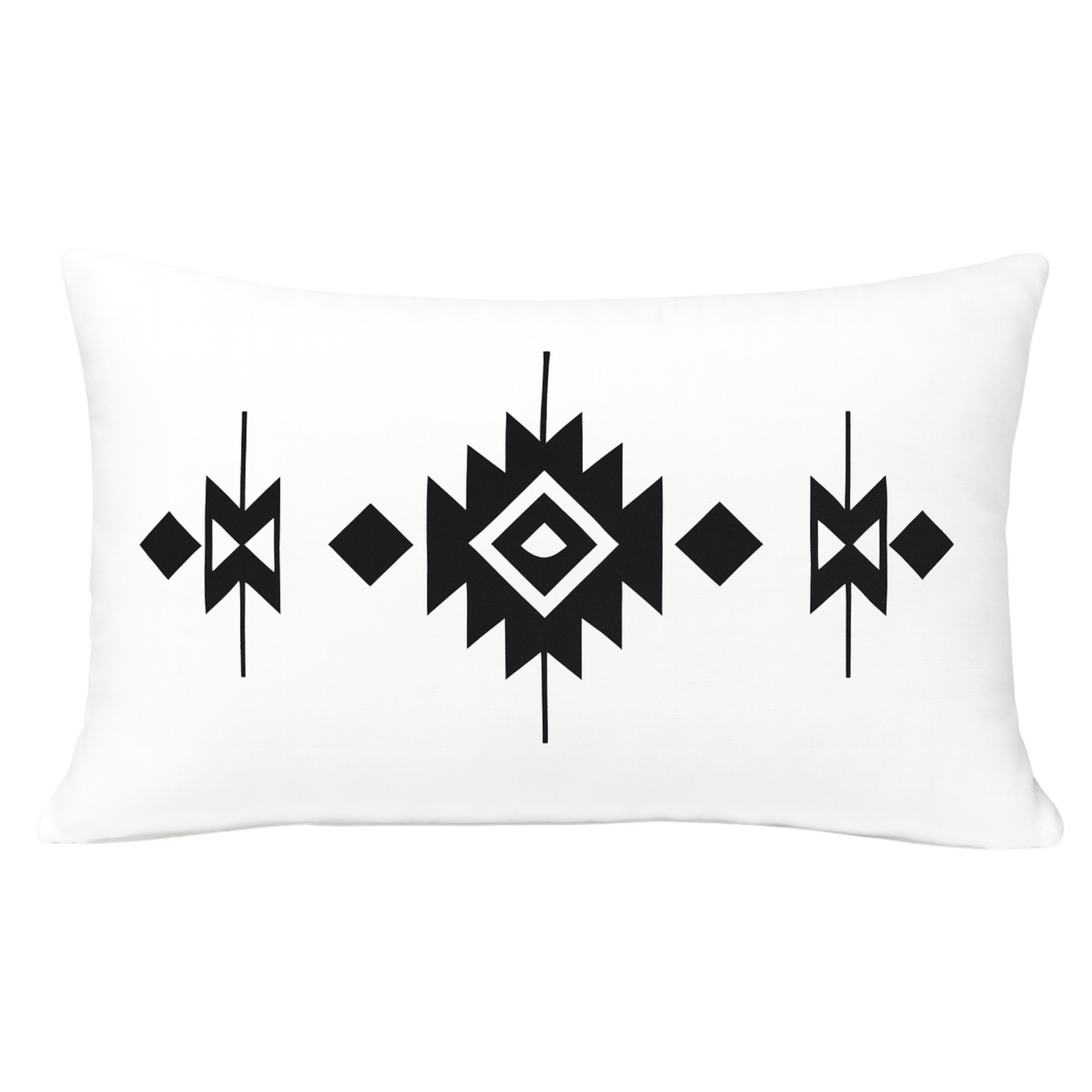 Coussin Motif Amazigh Noir & Blanc – Esprit Nomade Tunisie