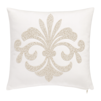 Coussin Décoratif Beige – Motif Fleur de Lys | Fiolla Home