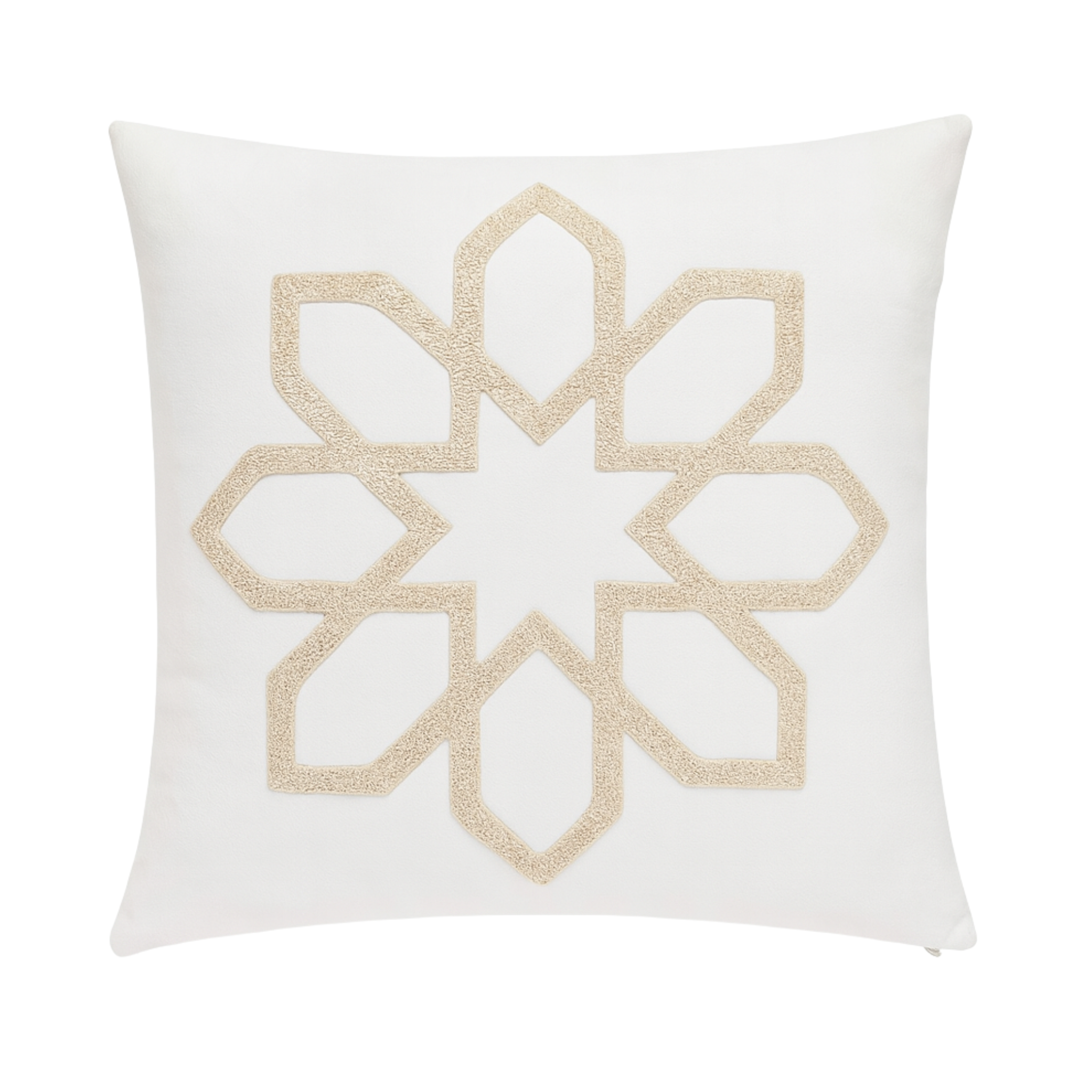 Coussin Étoile Zellige Beige – Géométrie Premium | Fiolla Home Tunisie