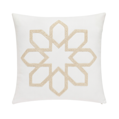 Coussin Étoile Zellige Beige – Géométrie Premium | Fiolla Home Tunisie