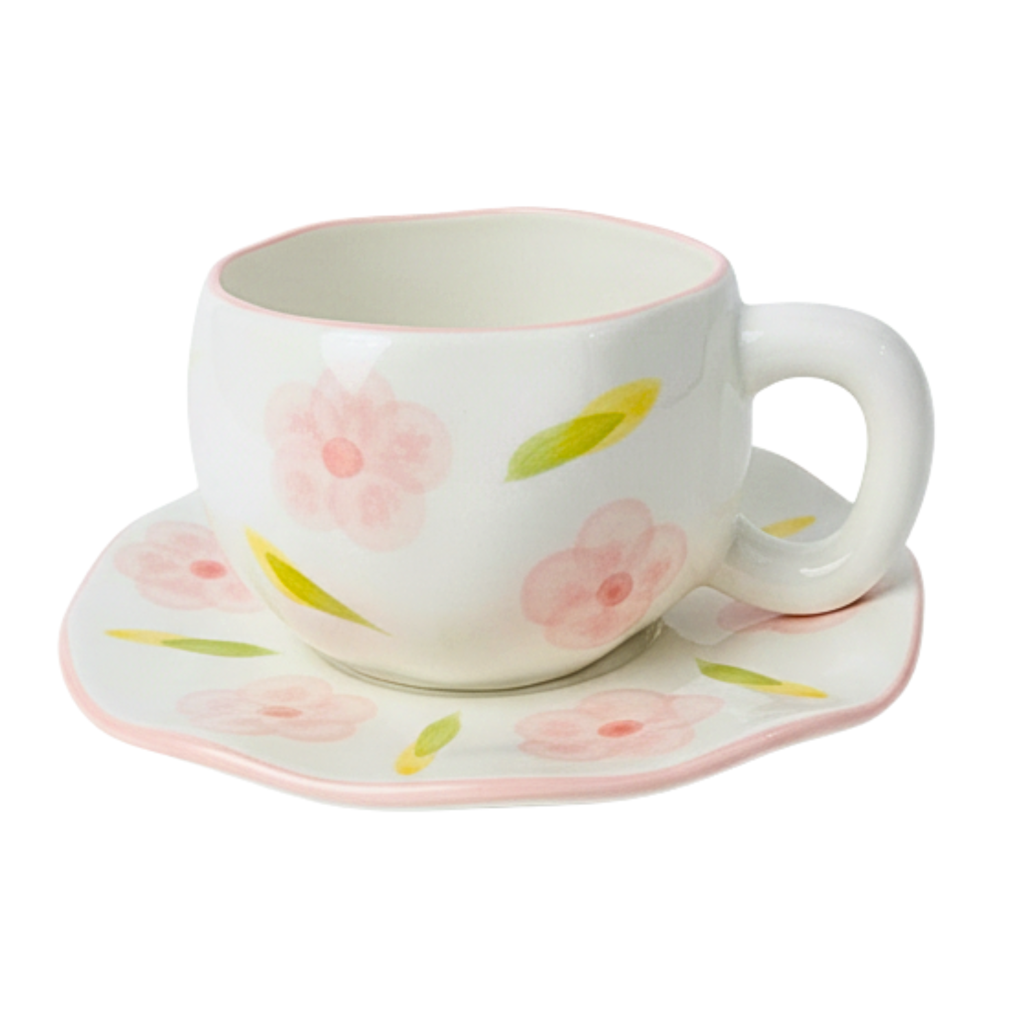 Tasse Fleur Rose Pastel – Céramique Douce et Élégante Fiolla Home
