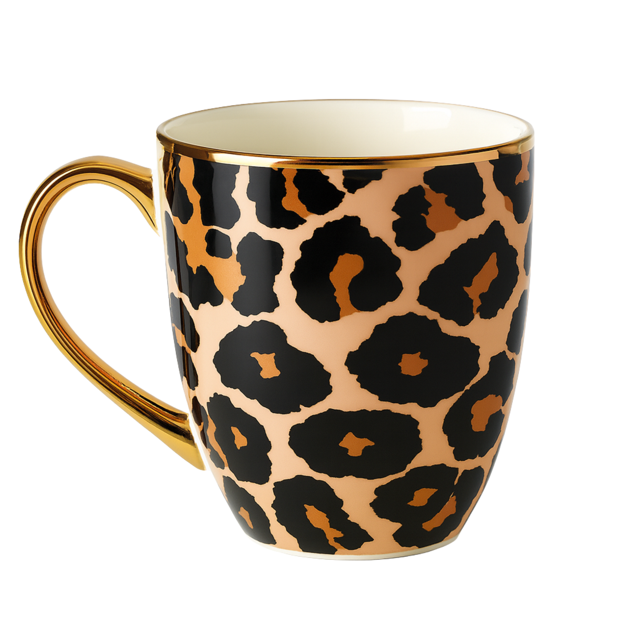 Mug Léopard Doré – Élégance Sauvage en Céramique Fiolla Home