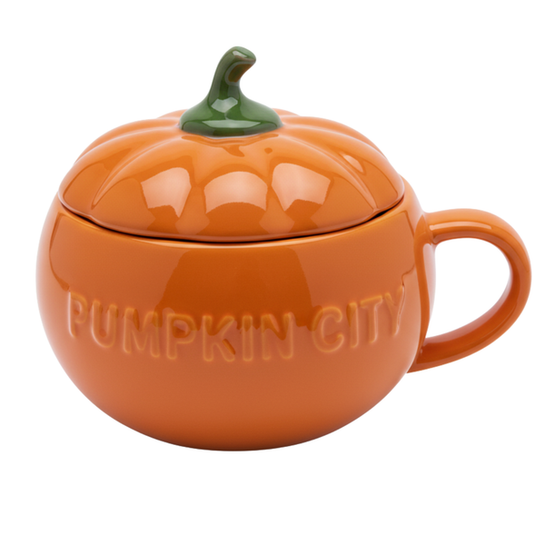 Mug Citrouille Céramique avec Couvercle – Pumpkin City