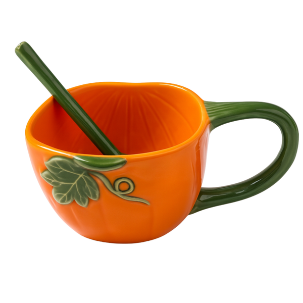 Mug Citrouille avec Cuillère – Charme d’Automne en Céramique
