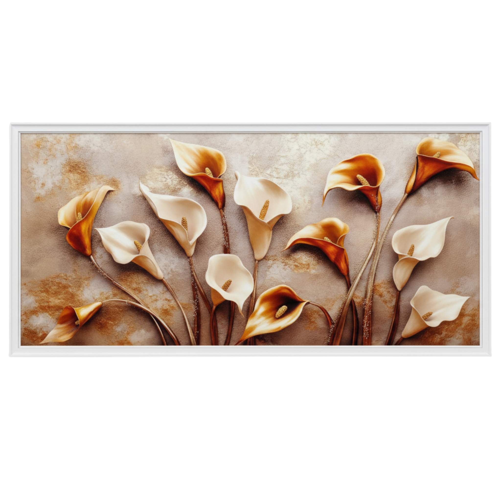 Tableau Callas Dorés en Relief – Tons Chaleureux & Cadre Or – Fiolla Home