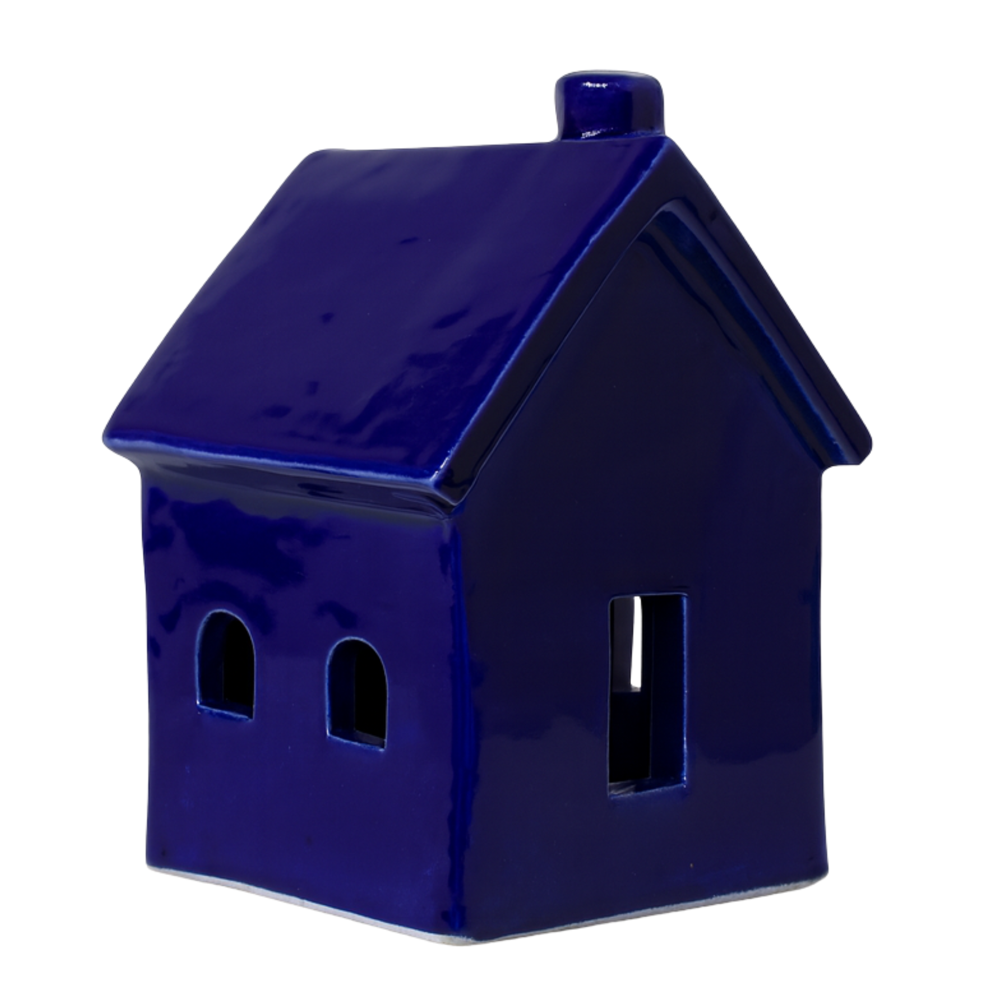 Cache-Bougie Maison en Céramique Bleu Sidi – Lueur Cocooning