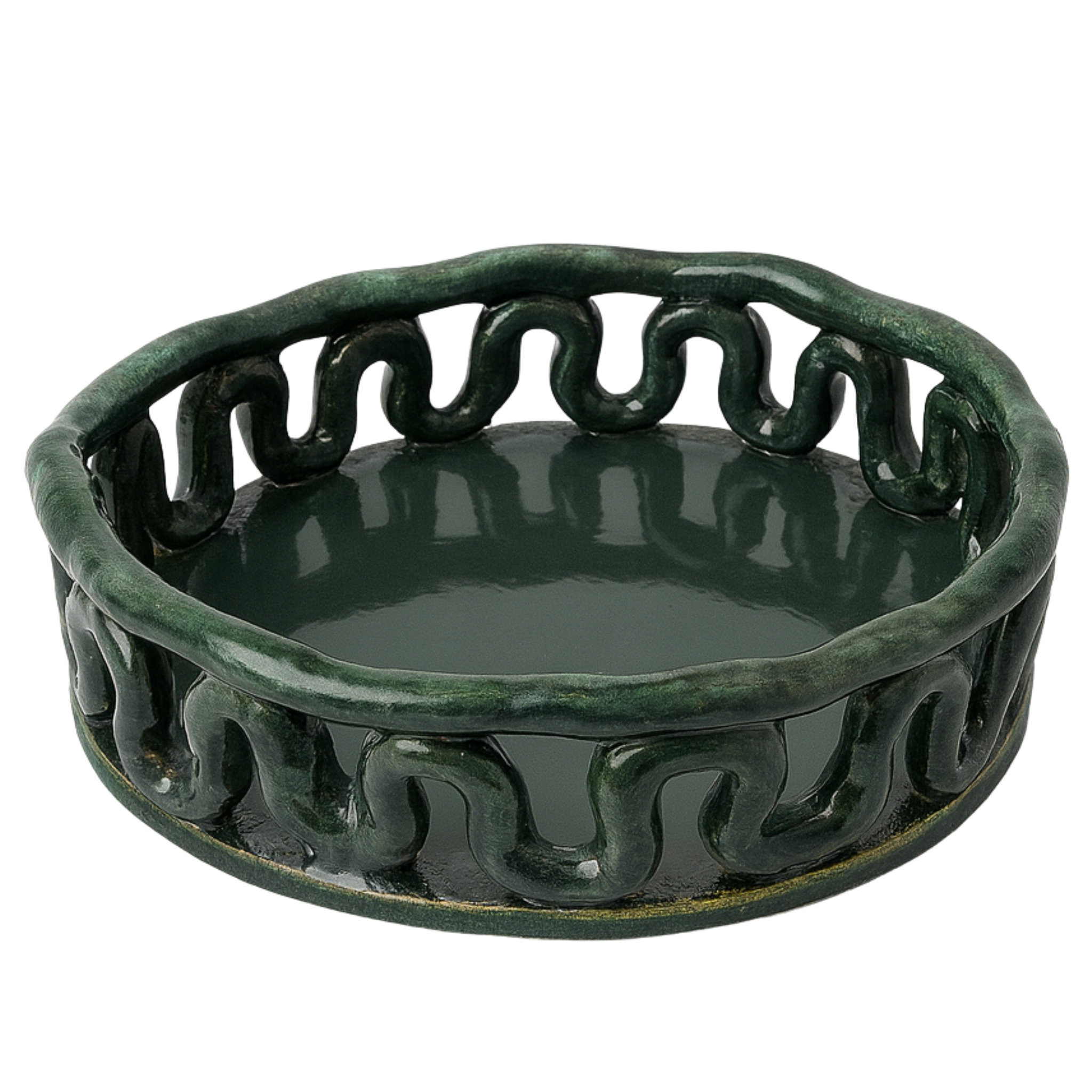 Plateau en céramique Handmade – Rond ajouré, multi-usage