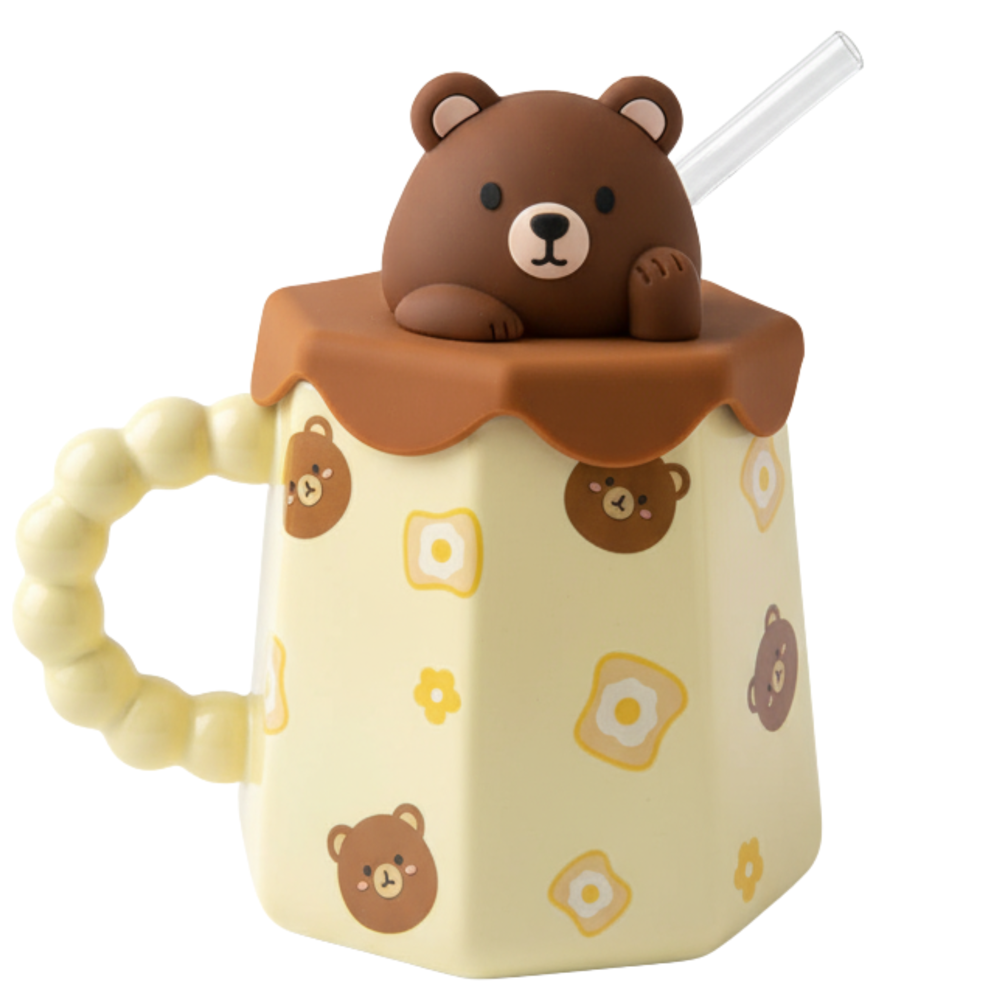 Mug Ourson – Avec Paille & Couvercle