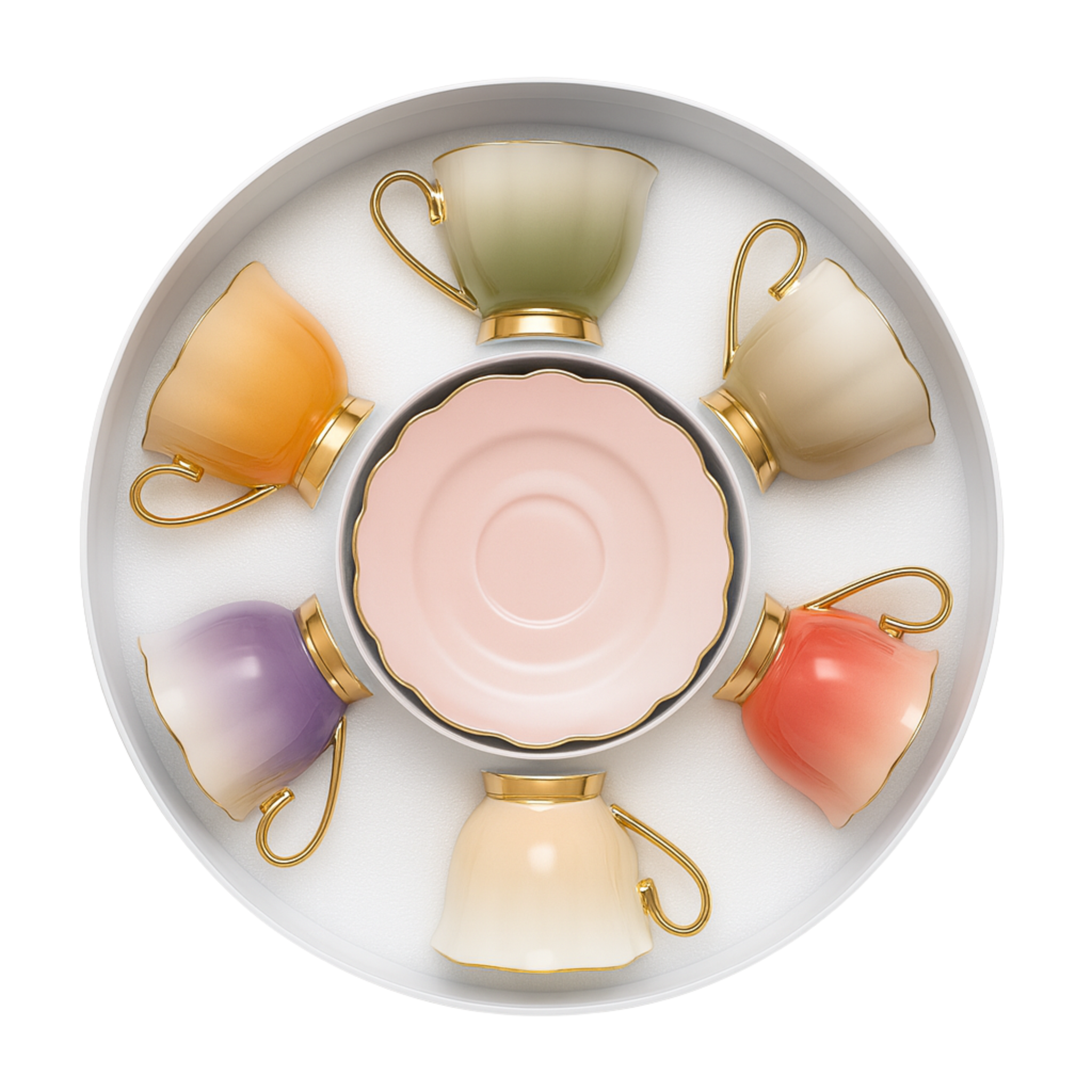 Service café noir en porcelaine fine