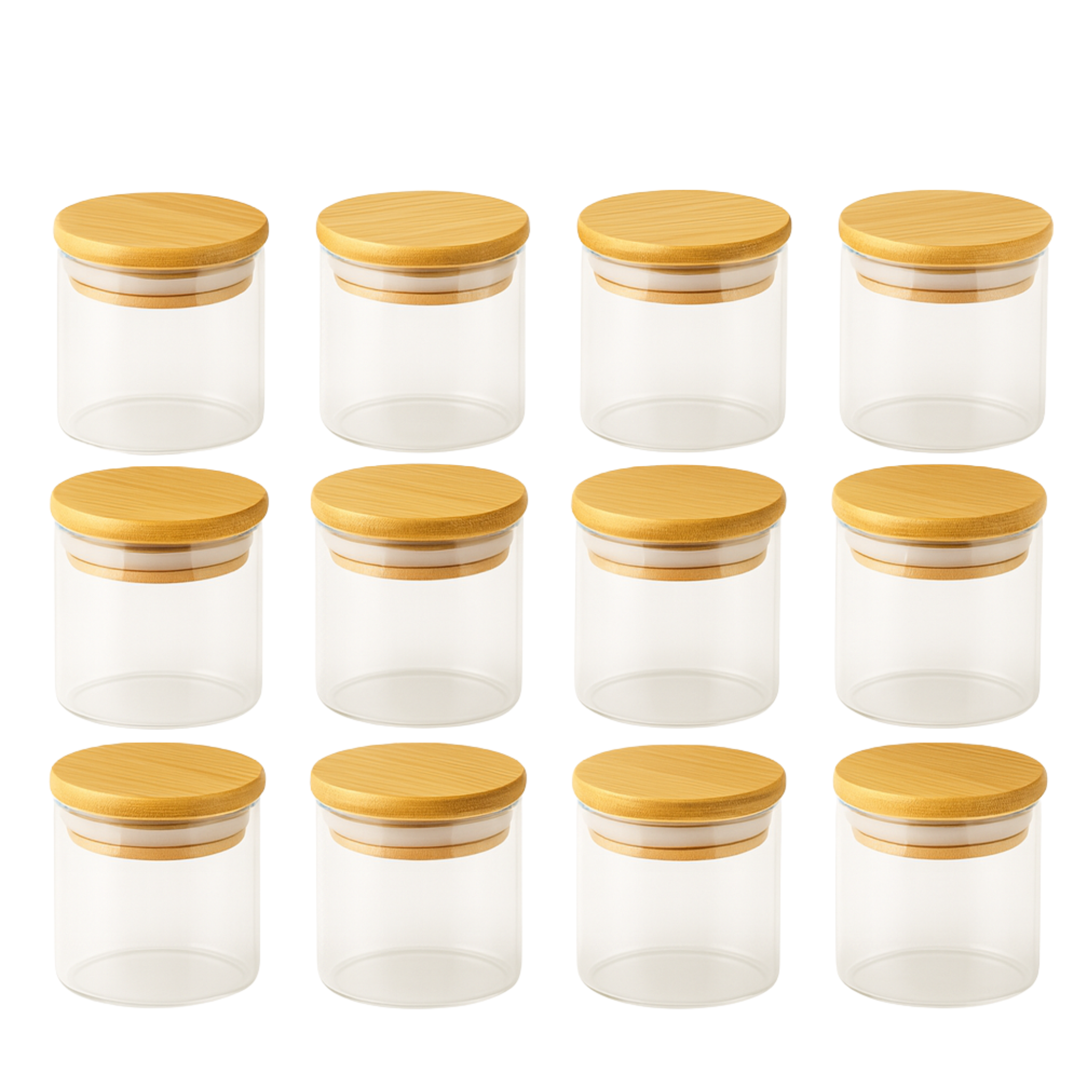 Bocaux en Verre 130 ml (Lot de 12) – Rangement Cuisine | Fiolla Home