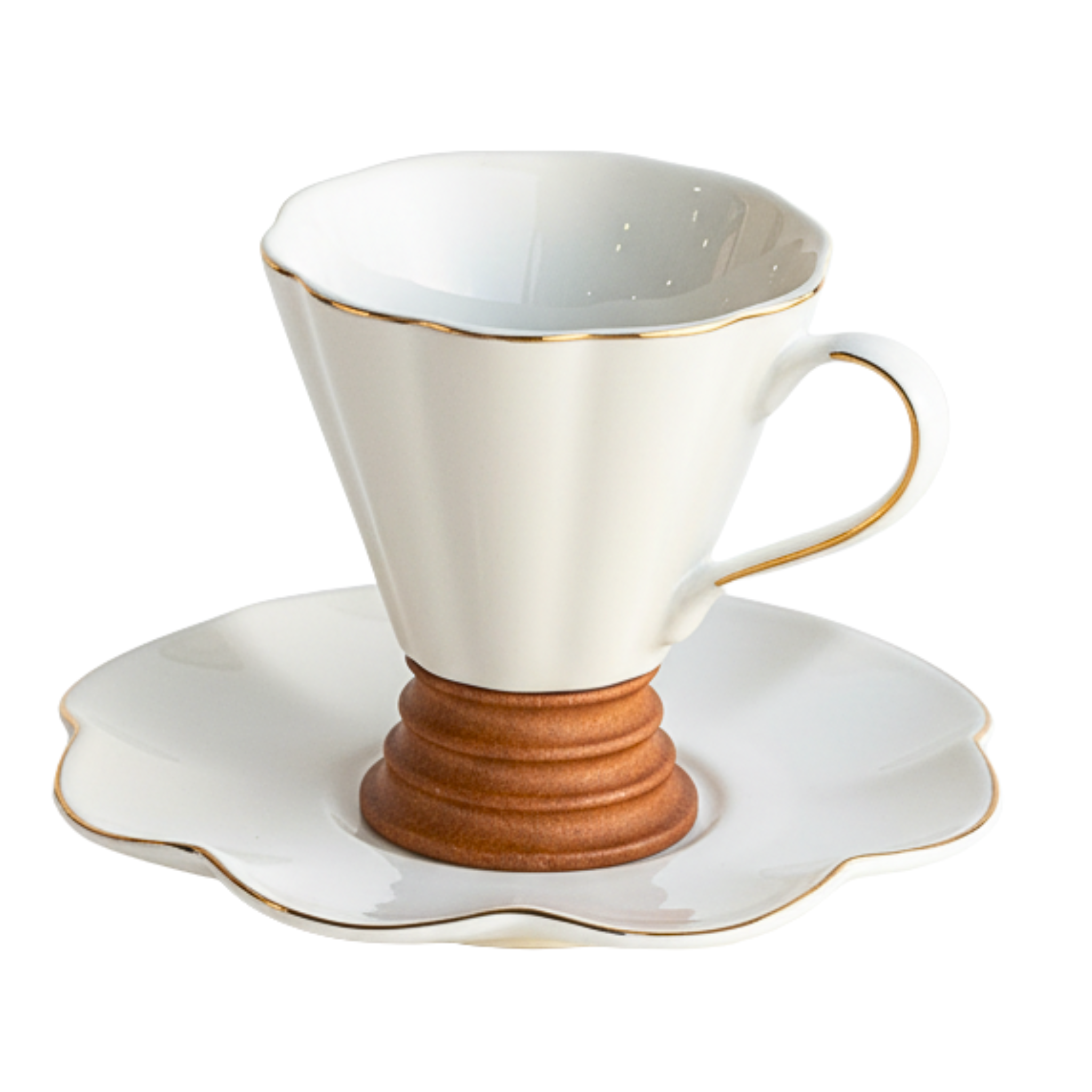 Service Café Noir Porcelaine – 6 Tasses + 6 Soucoupes