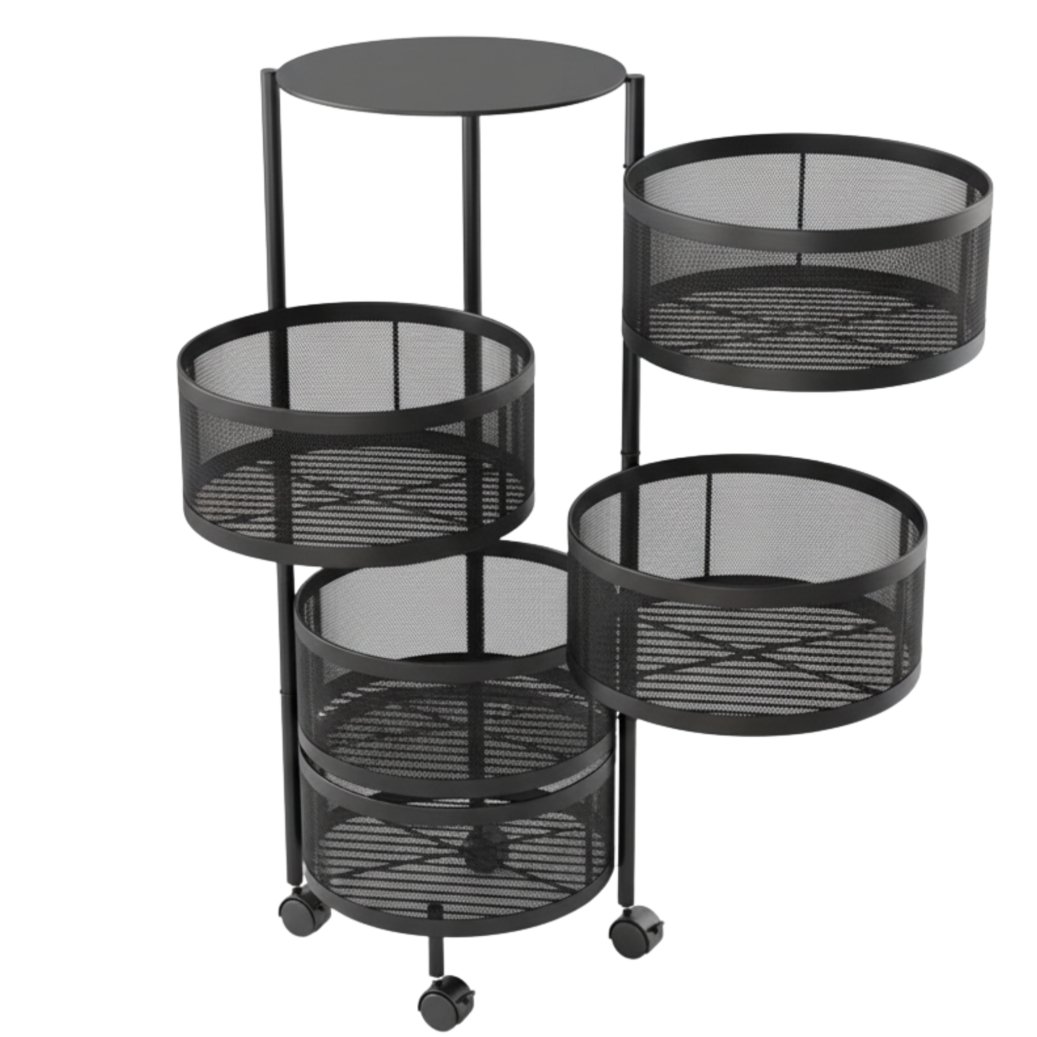 Porte-Légumes 5 Étages Rotatif – Rangement Fruits & Épices