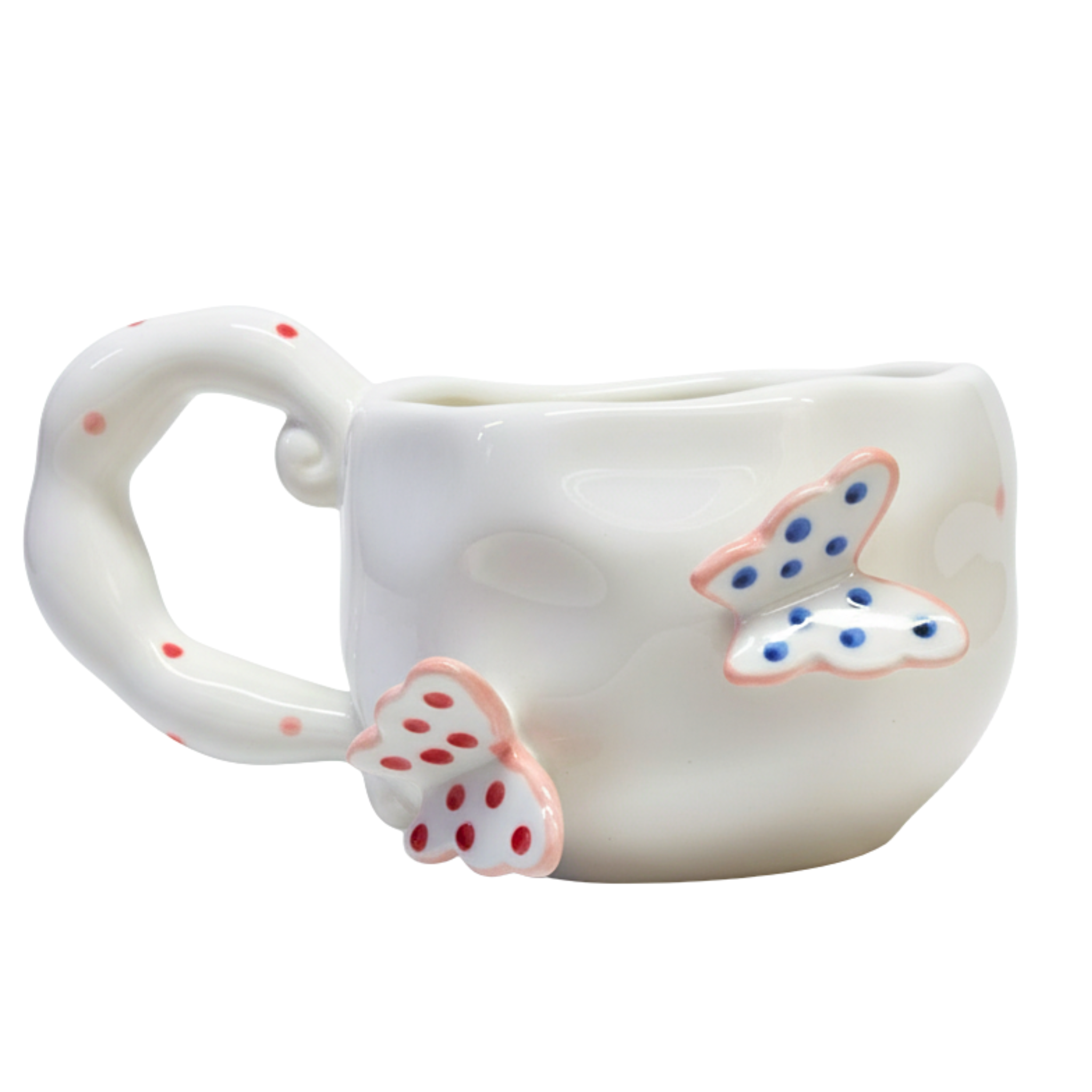 Mug Céramique Papillons Blanc – Café en Plein Air | Fiolla Home