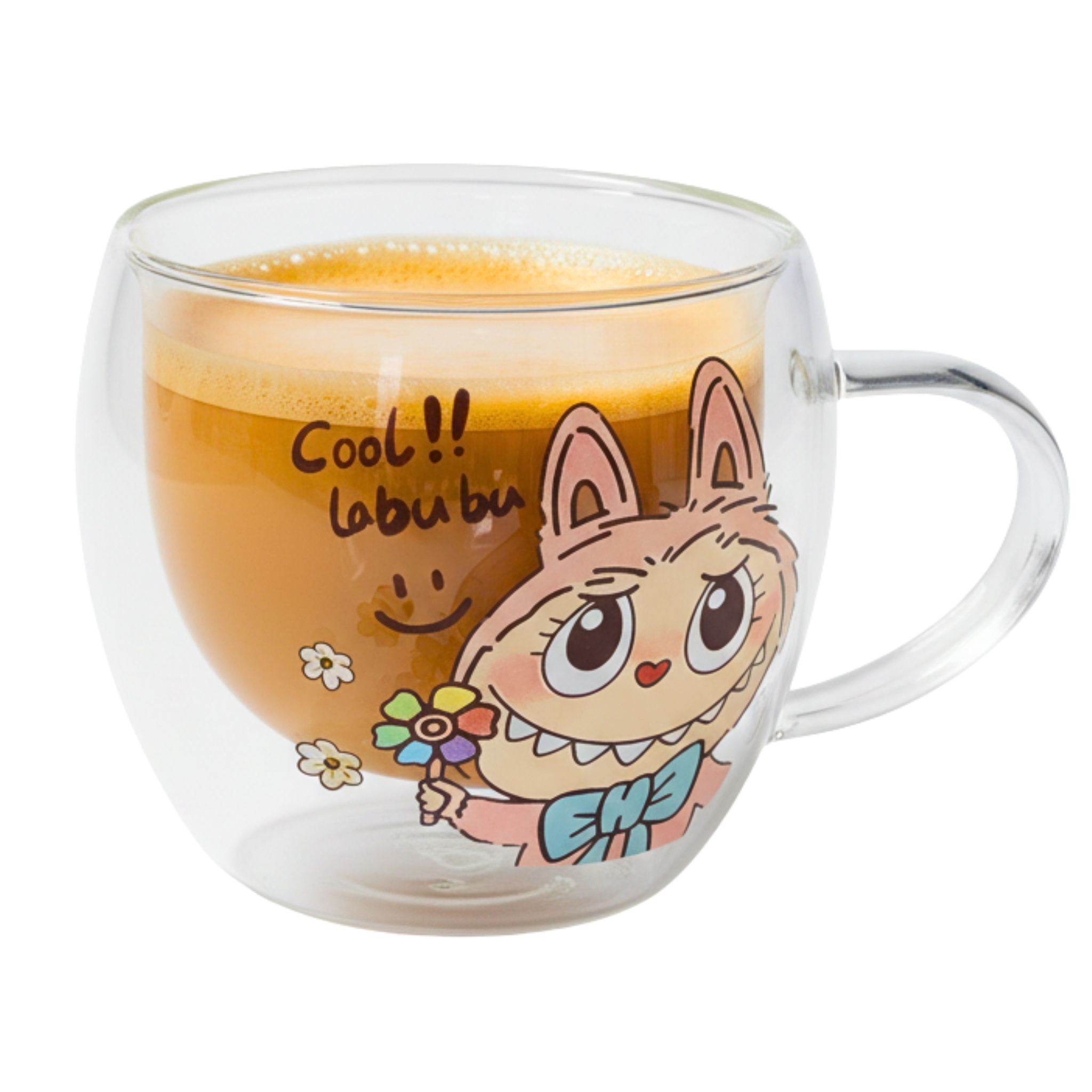 Tasse Double Paroi Labubu – Verre Borosilicate | Fiolla Home