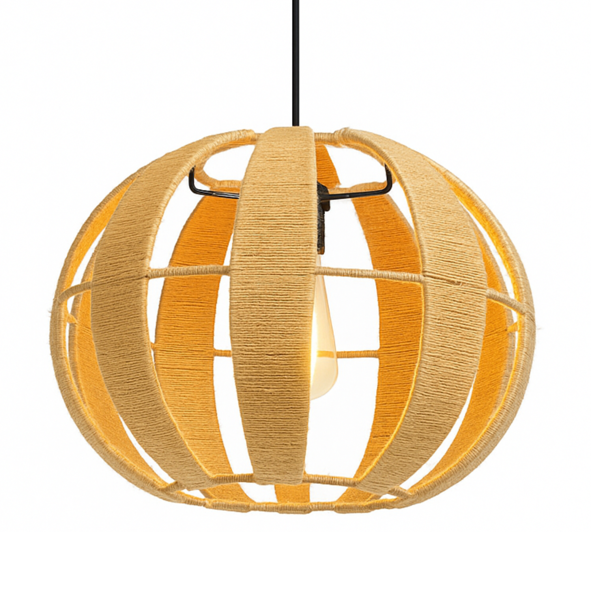 Suspension Sphérique "Ombre & Lumière" | Fibres Végétales | Tunisie
