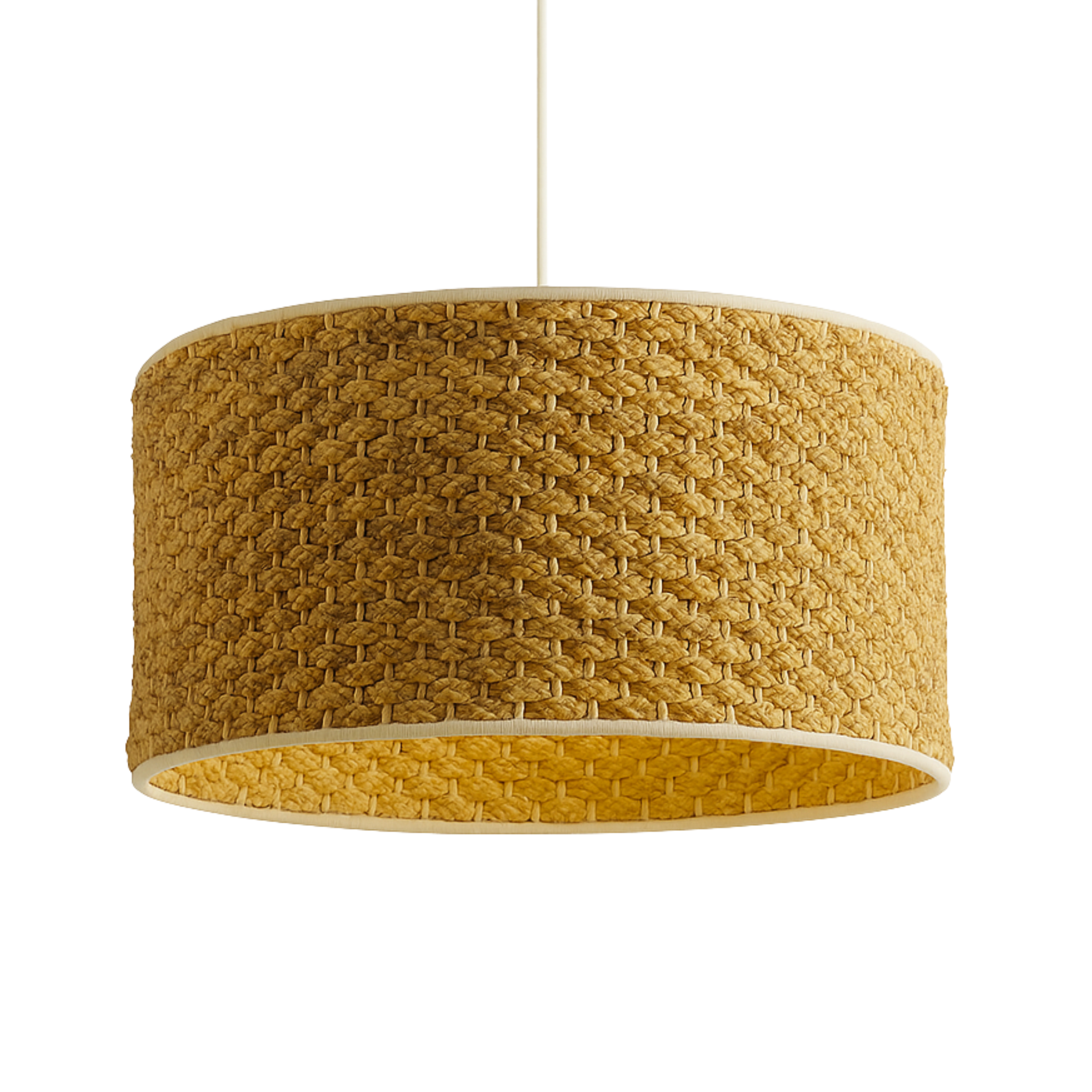 Suspension Cylindrique "Soleil Tunisien" | Fibres Tressées | Tunisie