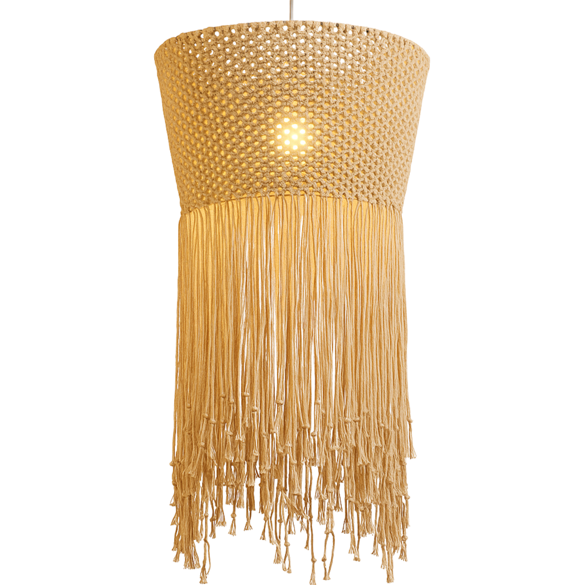 Suspension Macramé Coton Franges | Design Bohème Chic | Tunisie