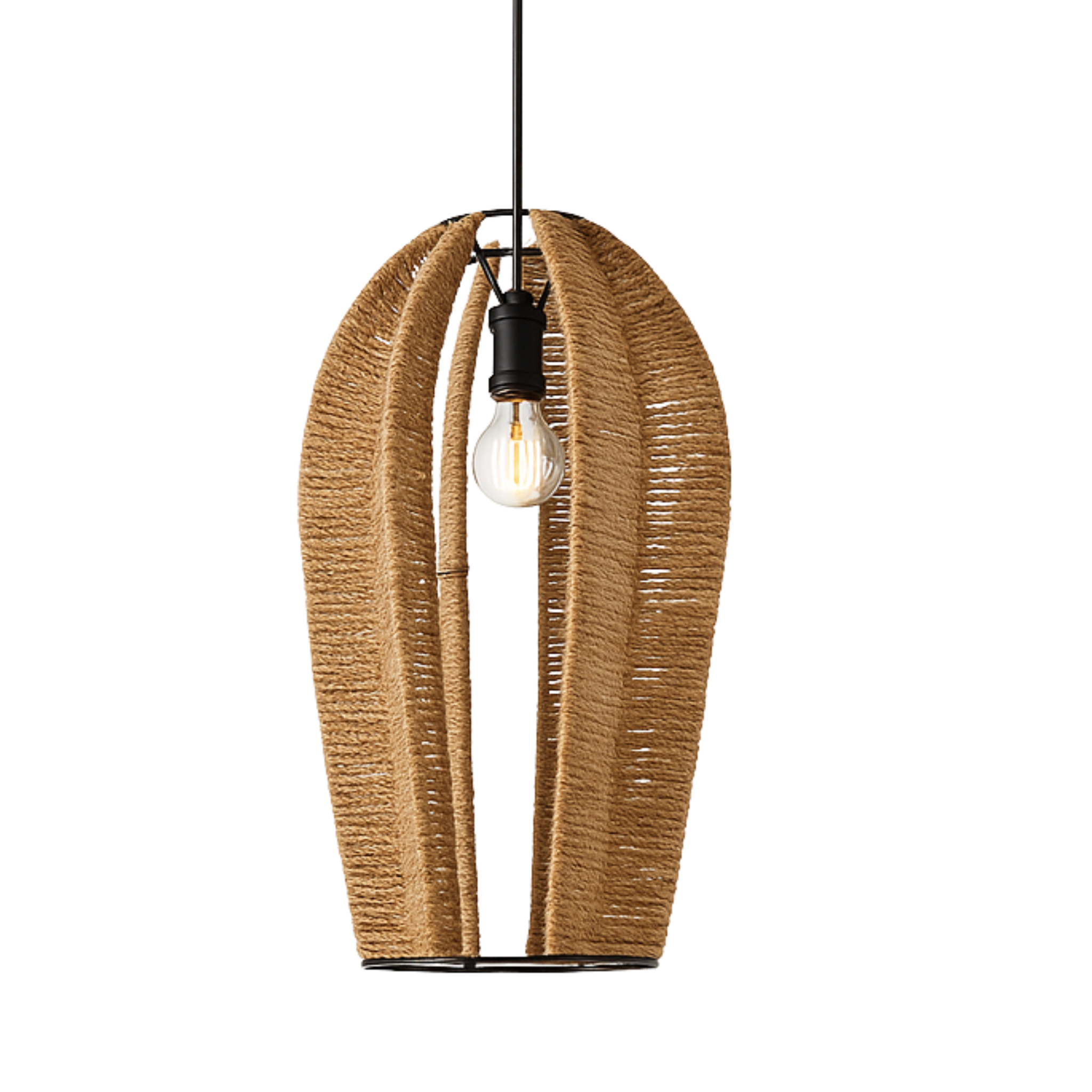 Suspension Design en Corde Tressée | Luminaire Bohème Chic | Tunisie