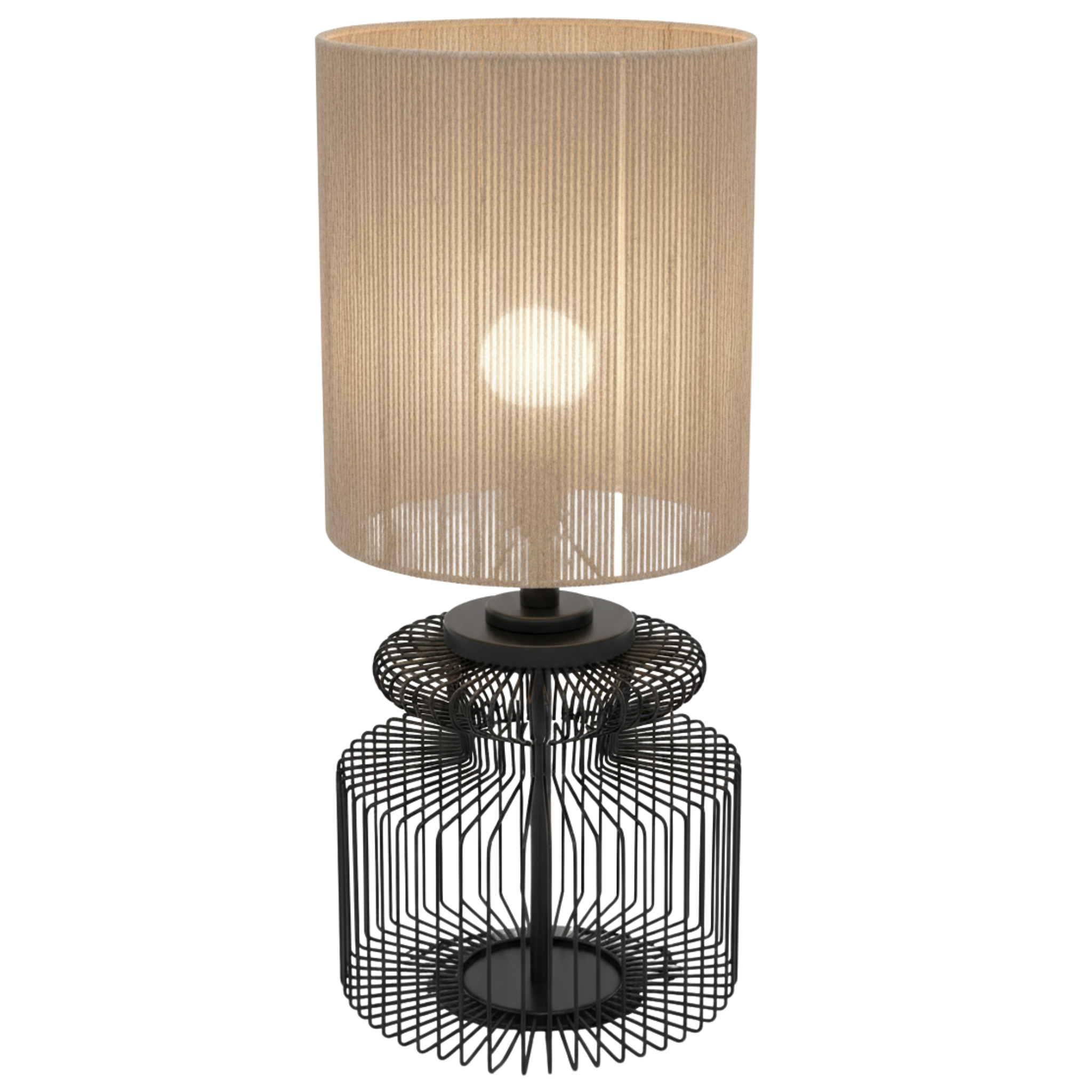 Grande Lampe de Table Design | Métal Filaire & Jute | Tunisie