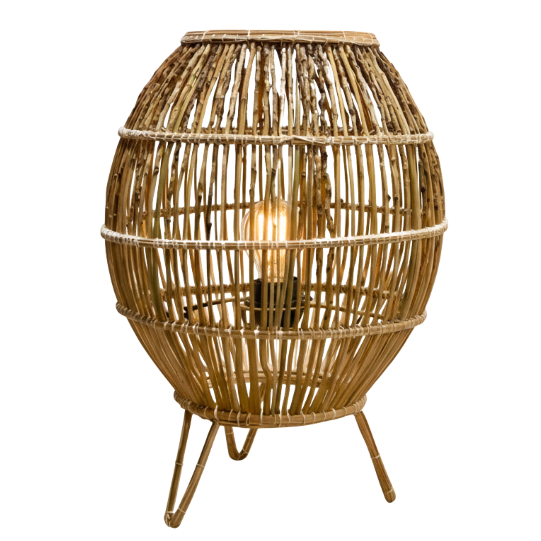 Lampe de table fibres de palmier