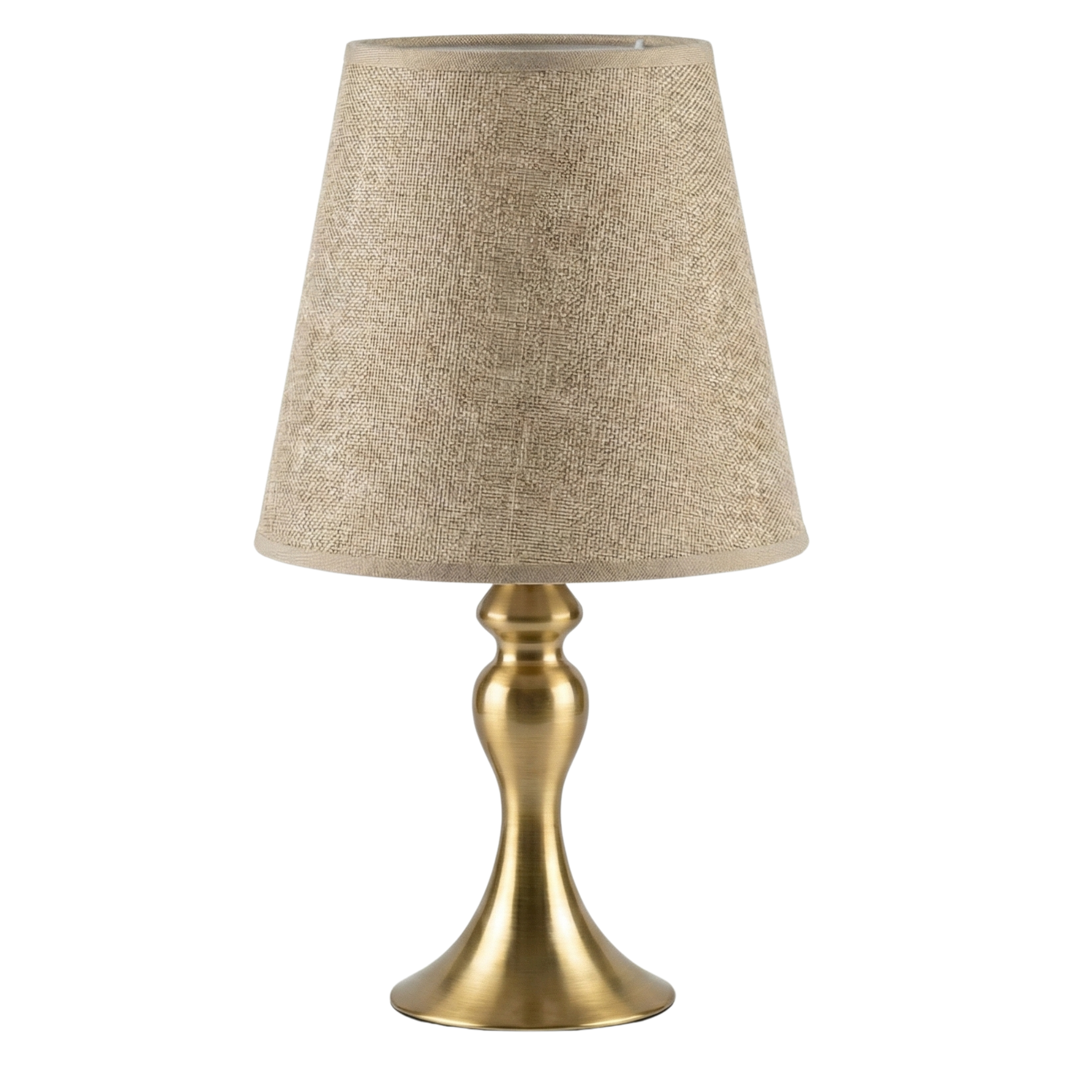 Lampe de Table Dorée avec Abat-Jour Tissu – Style Naturel Chic