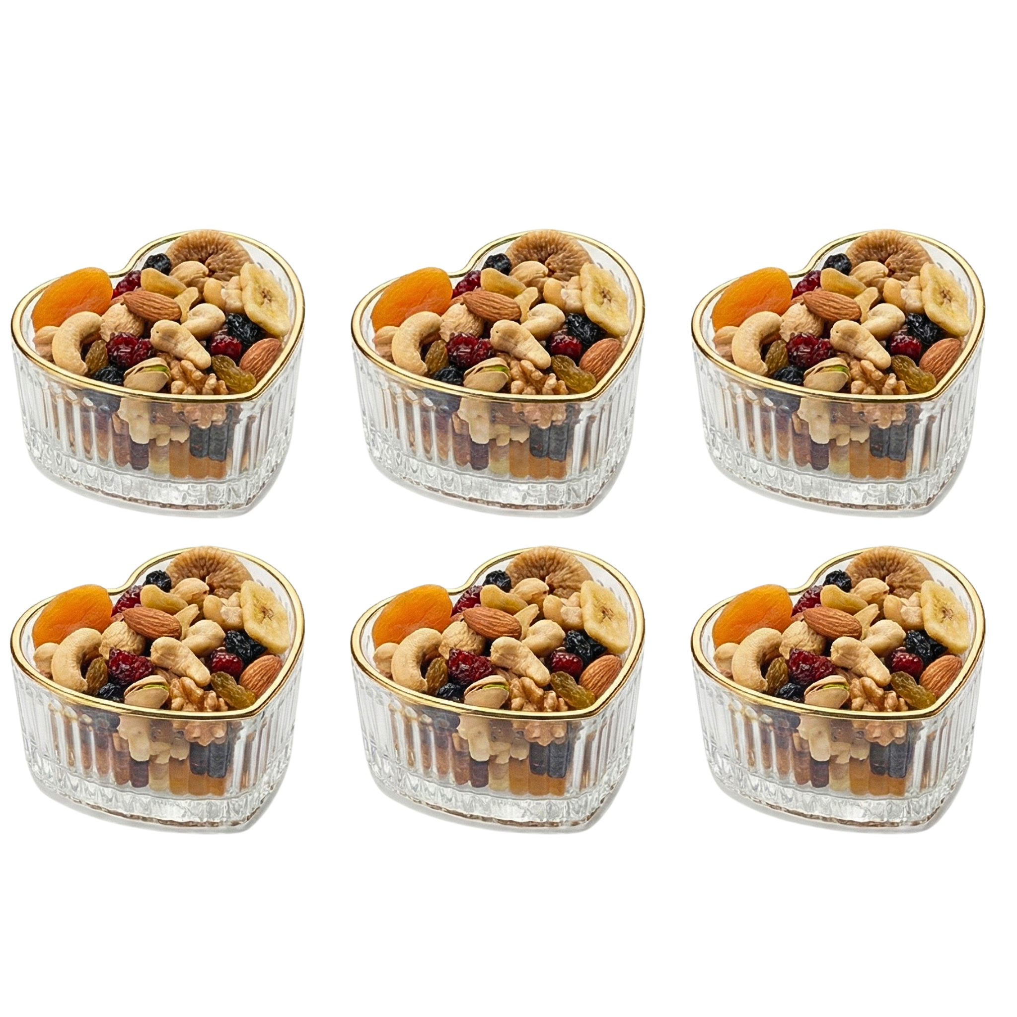 Set 6 Pots en Verre Forme Cœur – Présentation Chic & Gourmande