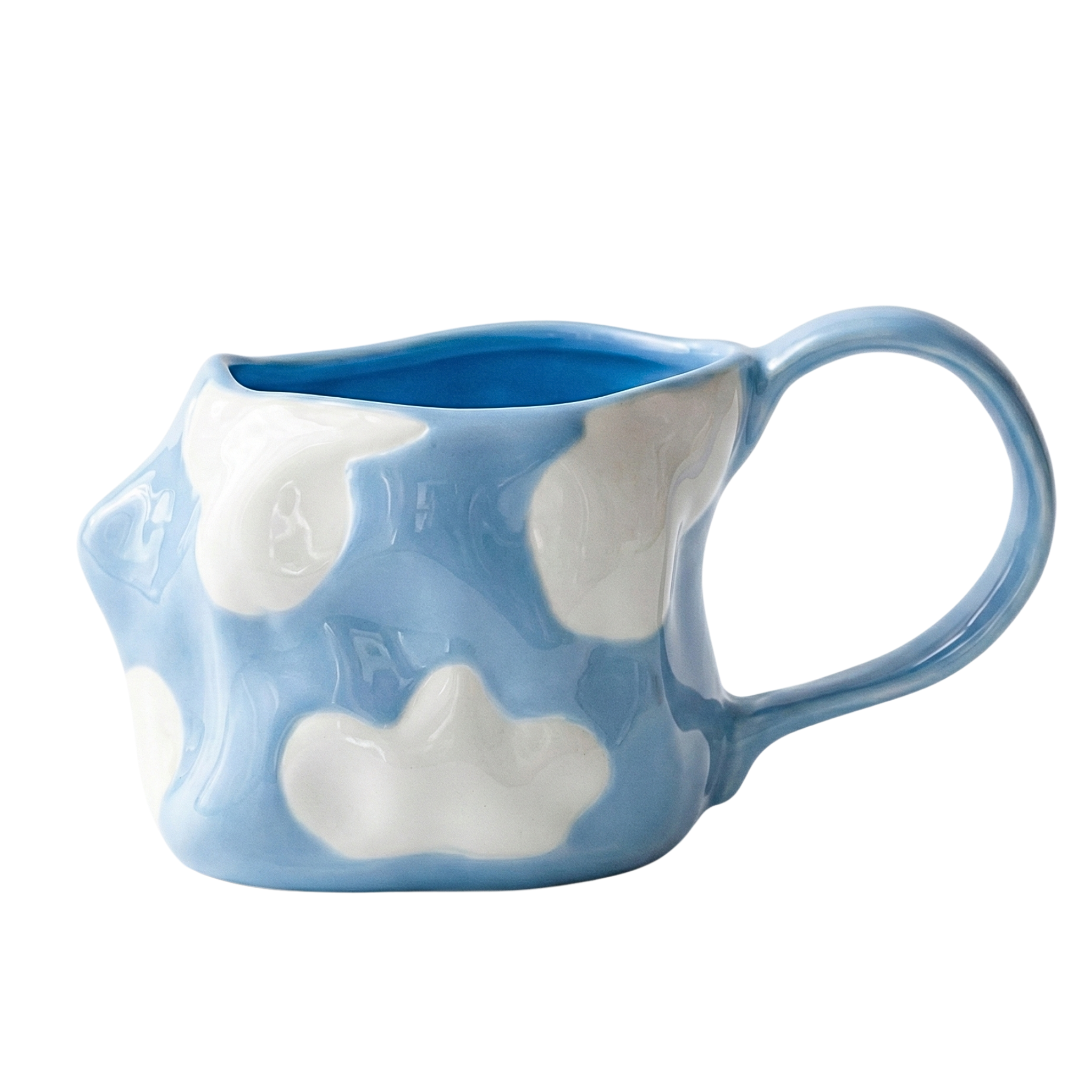 Mug Bleu Nuage en Céramique – Design Irrégulier & Artistique Tunisie