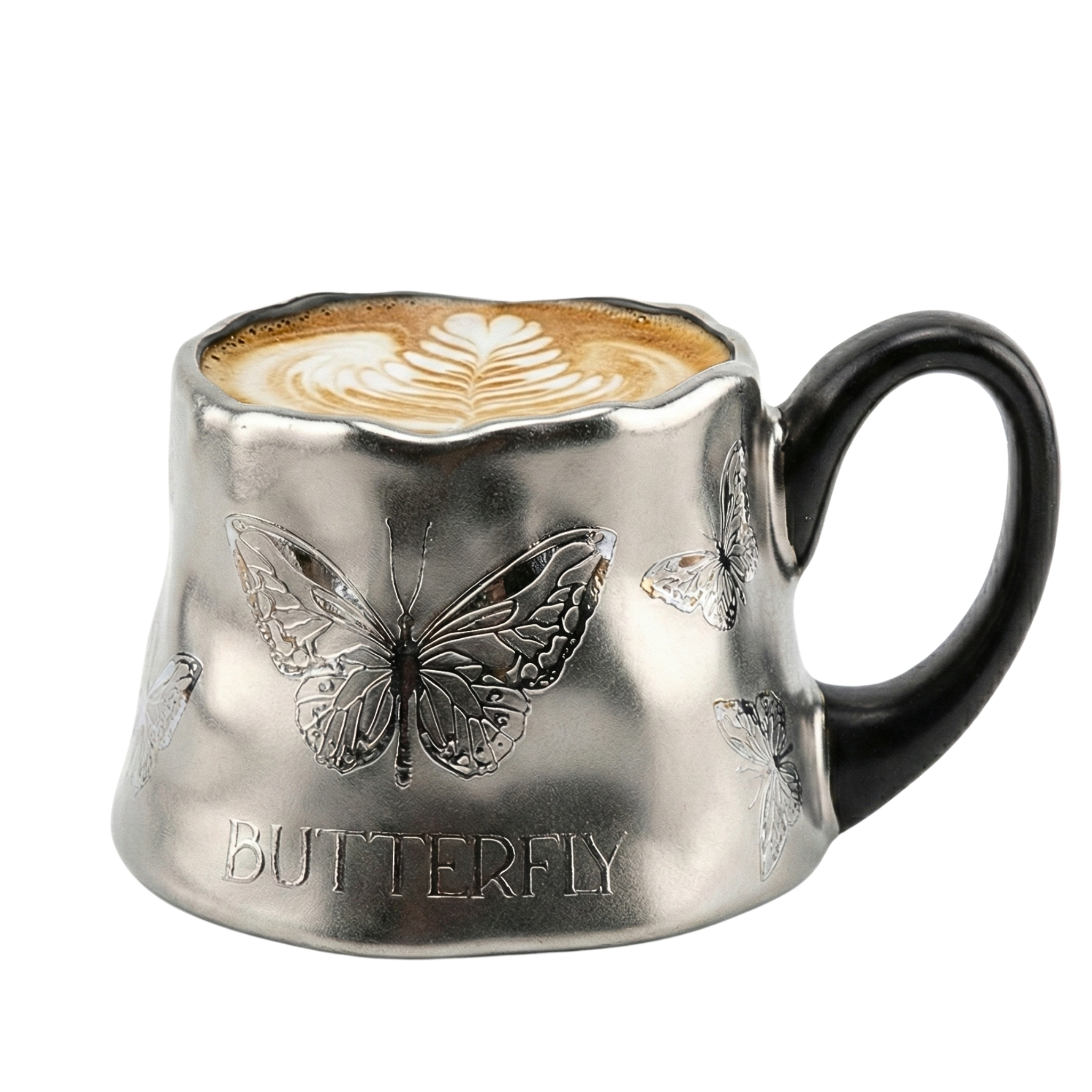 Mug Argenté Design Papillon – Tasse Vintage & Tendance