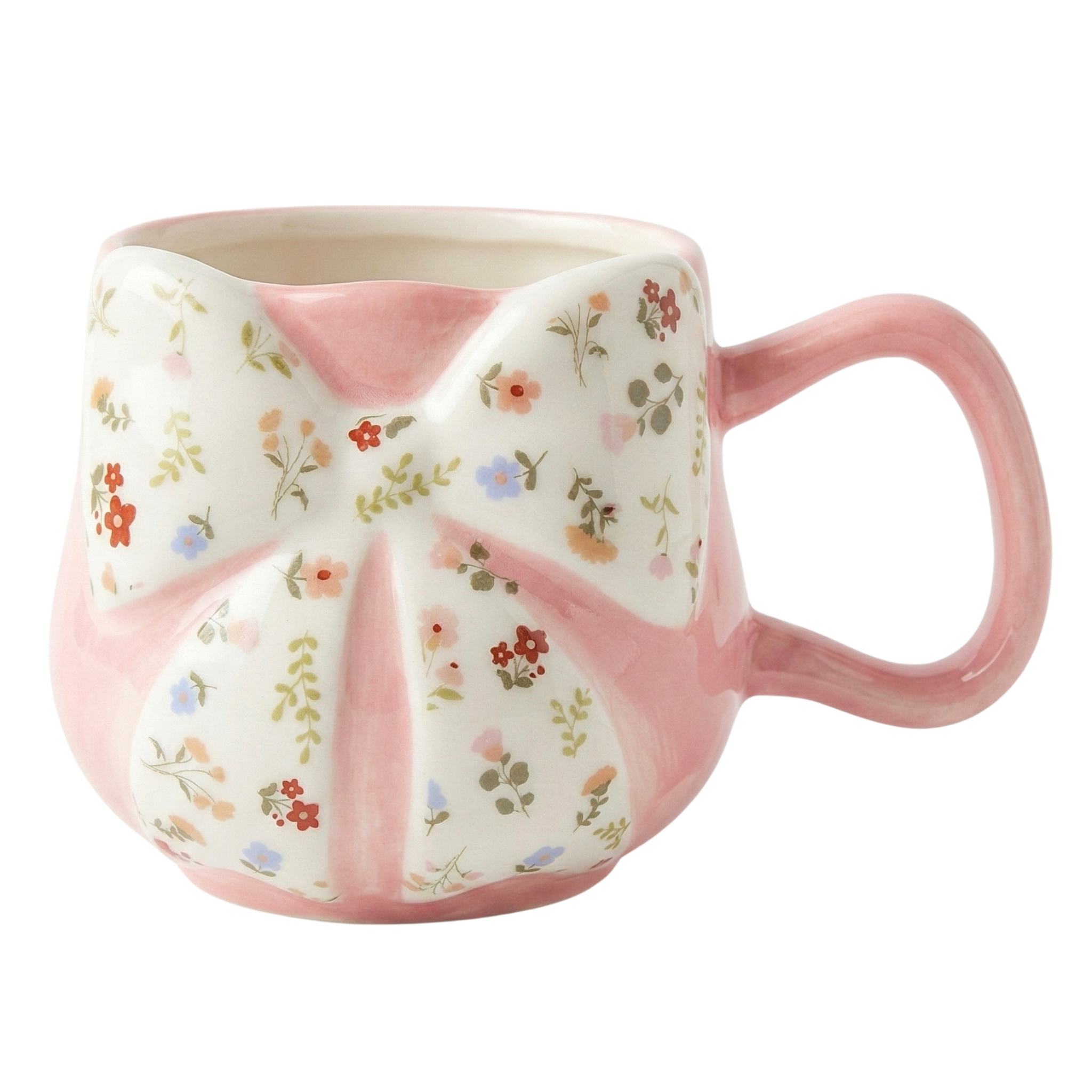 Mug Bow Floral – Tasse Nœud Rose Esthétique & Tendance Coquette