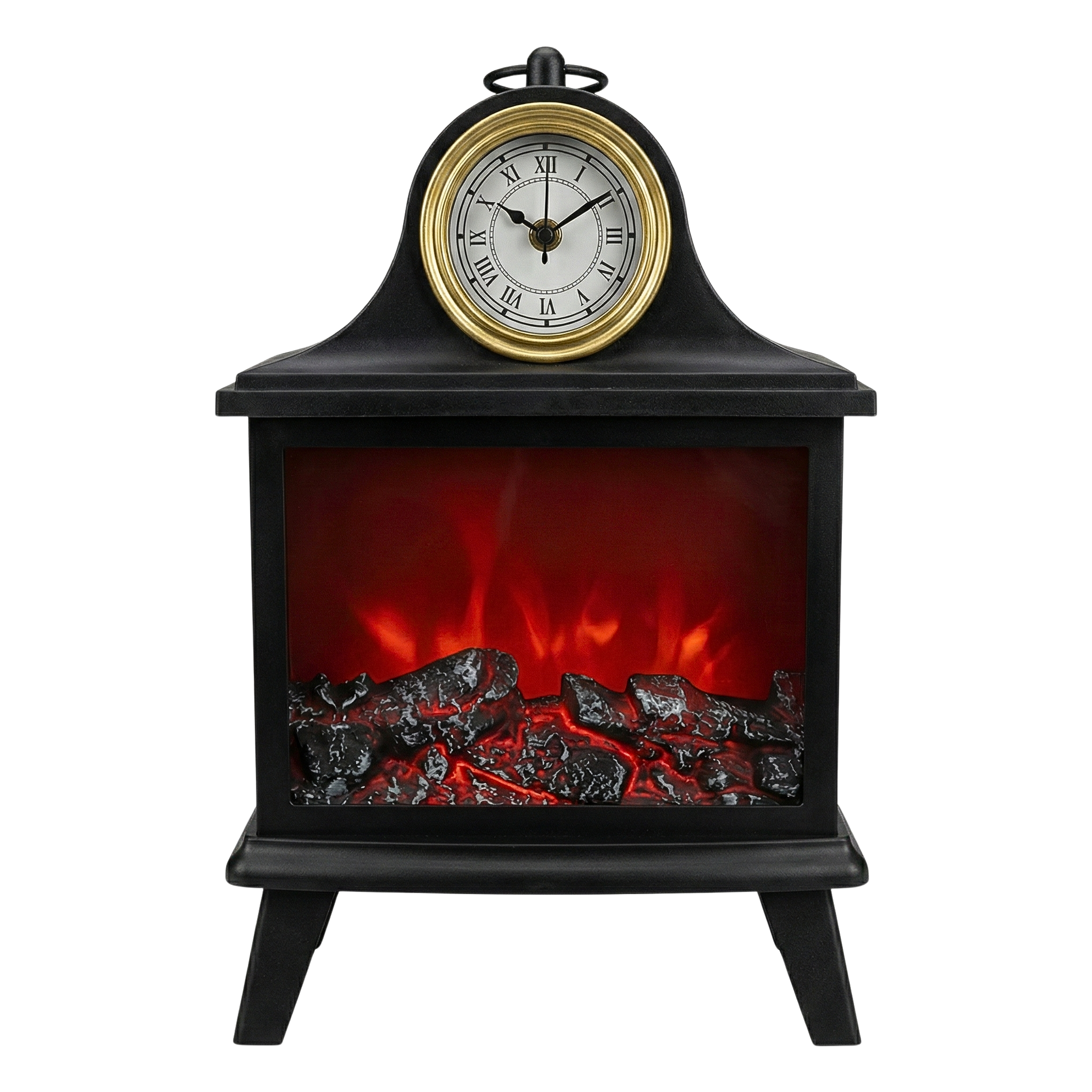 Cheminée Décorative LED Vintage avec Horloge – Ambiance Cosy & Chic