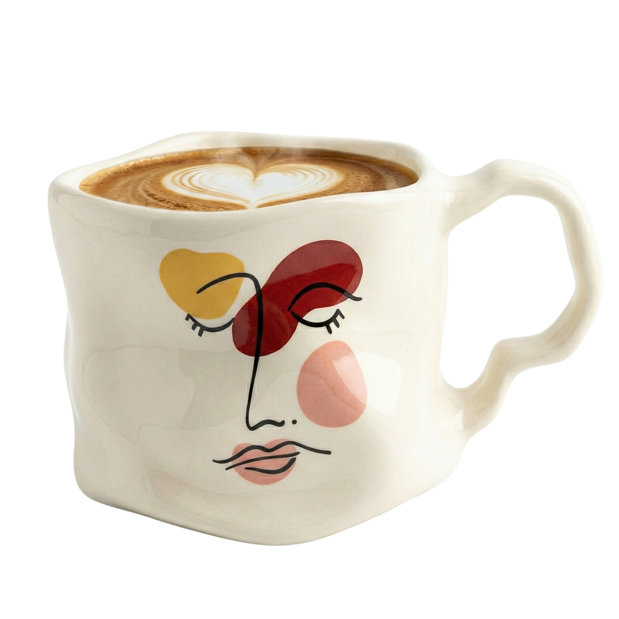Mug en Céramique "Visage Abstrait" – Design Arty & Tendance