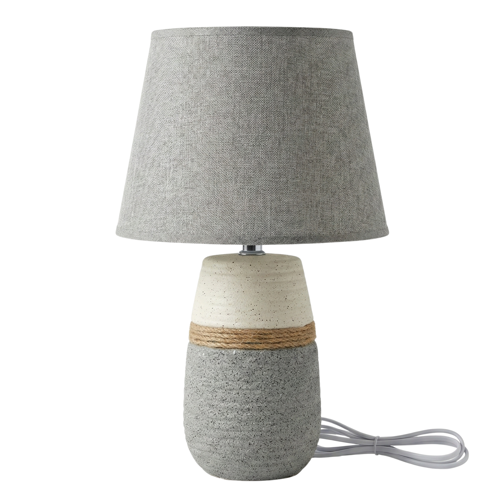 Lampe à Poser Bicolore en Céramique et Jute – Modèle Day