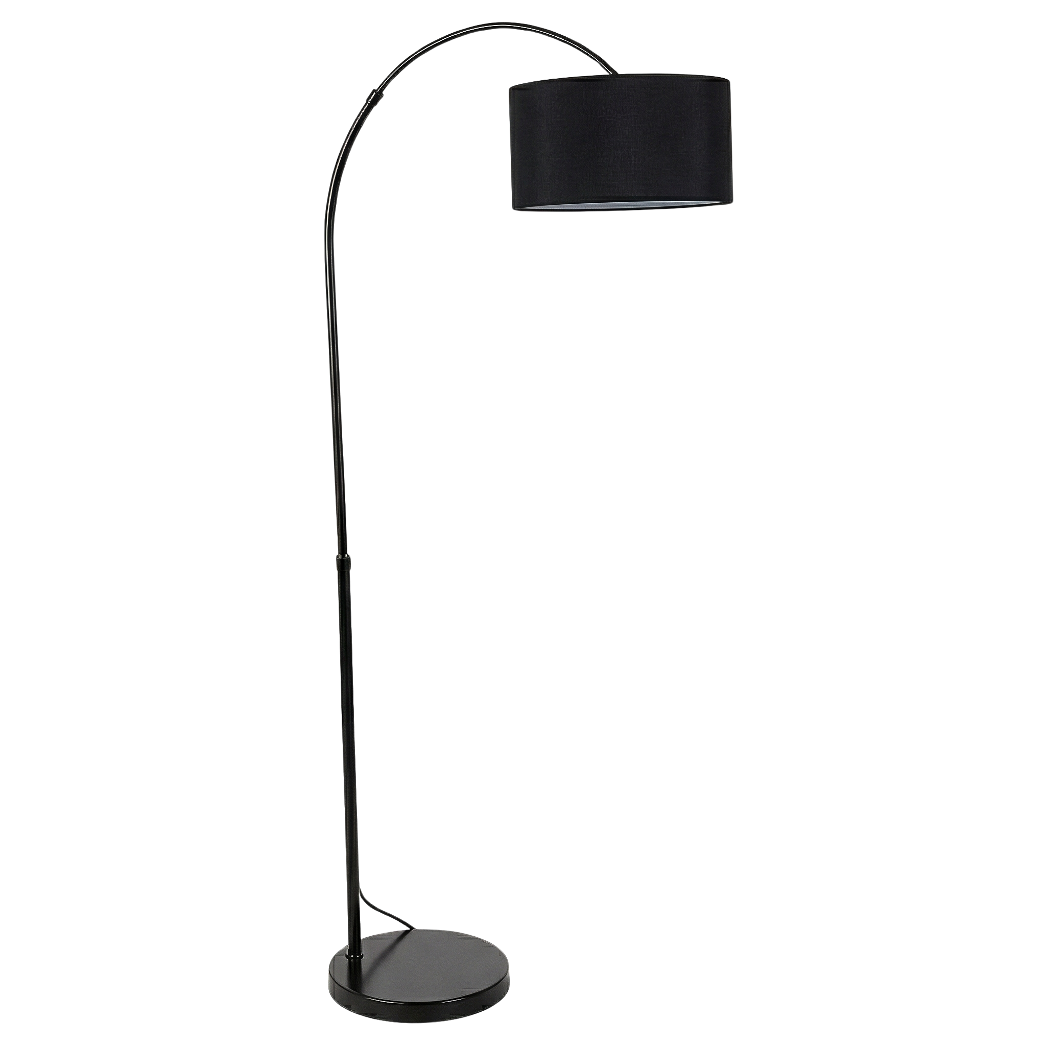 Lampadaire Arc Noir Moderne avec Abat-jour Élégant