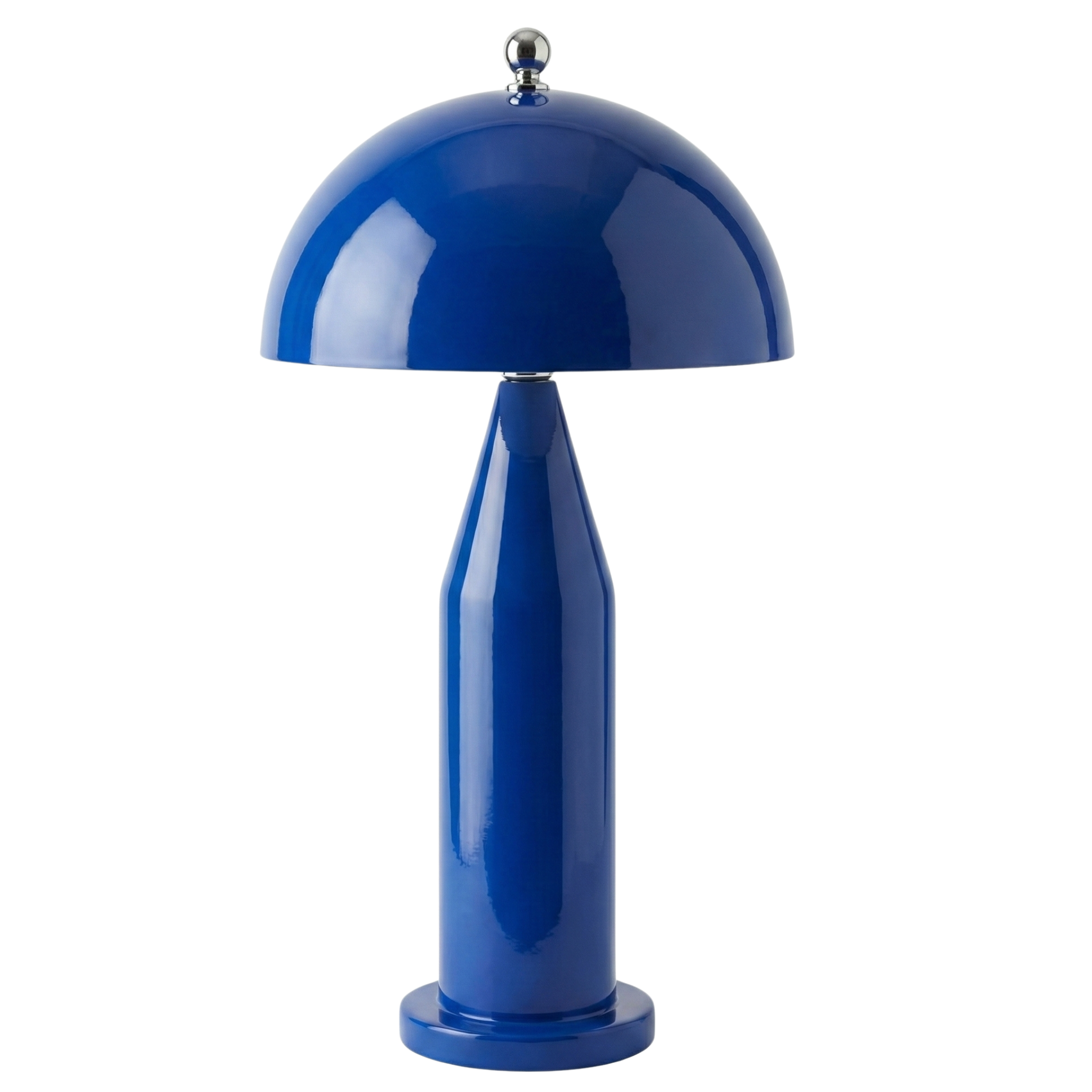 Lampe à Poser Design Champignon – Bleu Roi Laqué – Tendance Déco