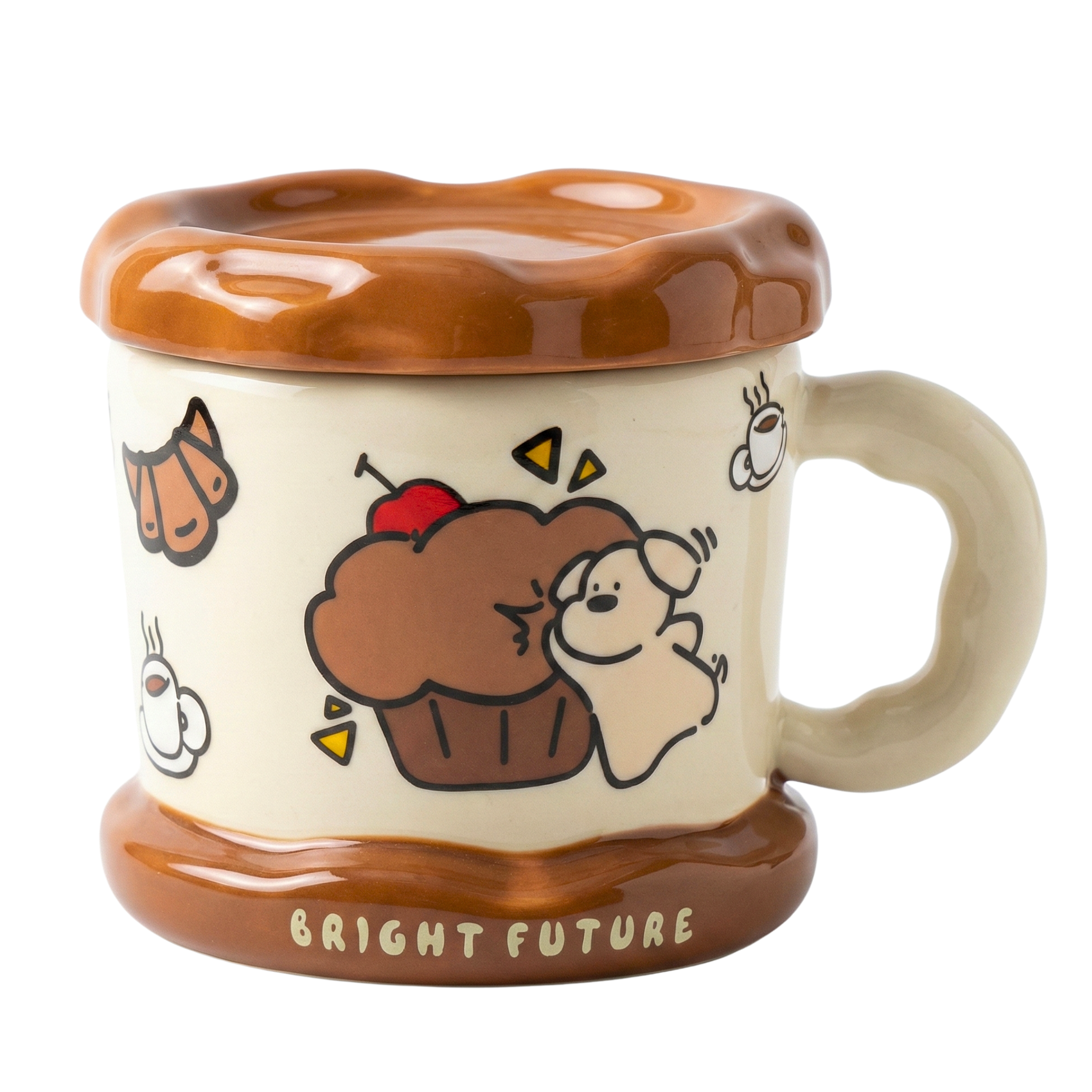 Mug Cute Tunisie - Tasse Céramique "Bright Future" avec Couvercle
