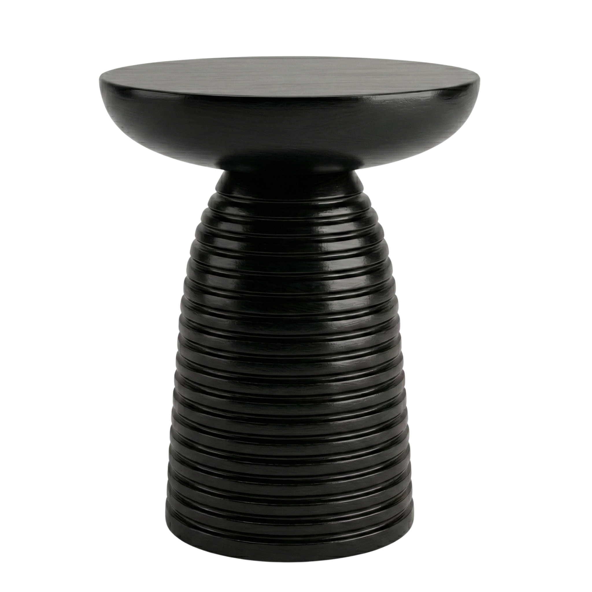 Table de Coin Noire Sculpturale – Bout de Canapé Design & Élégant