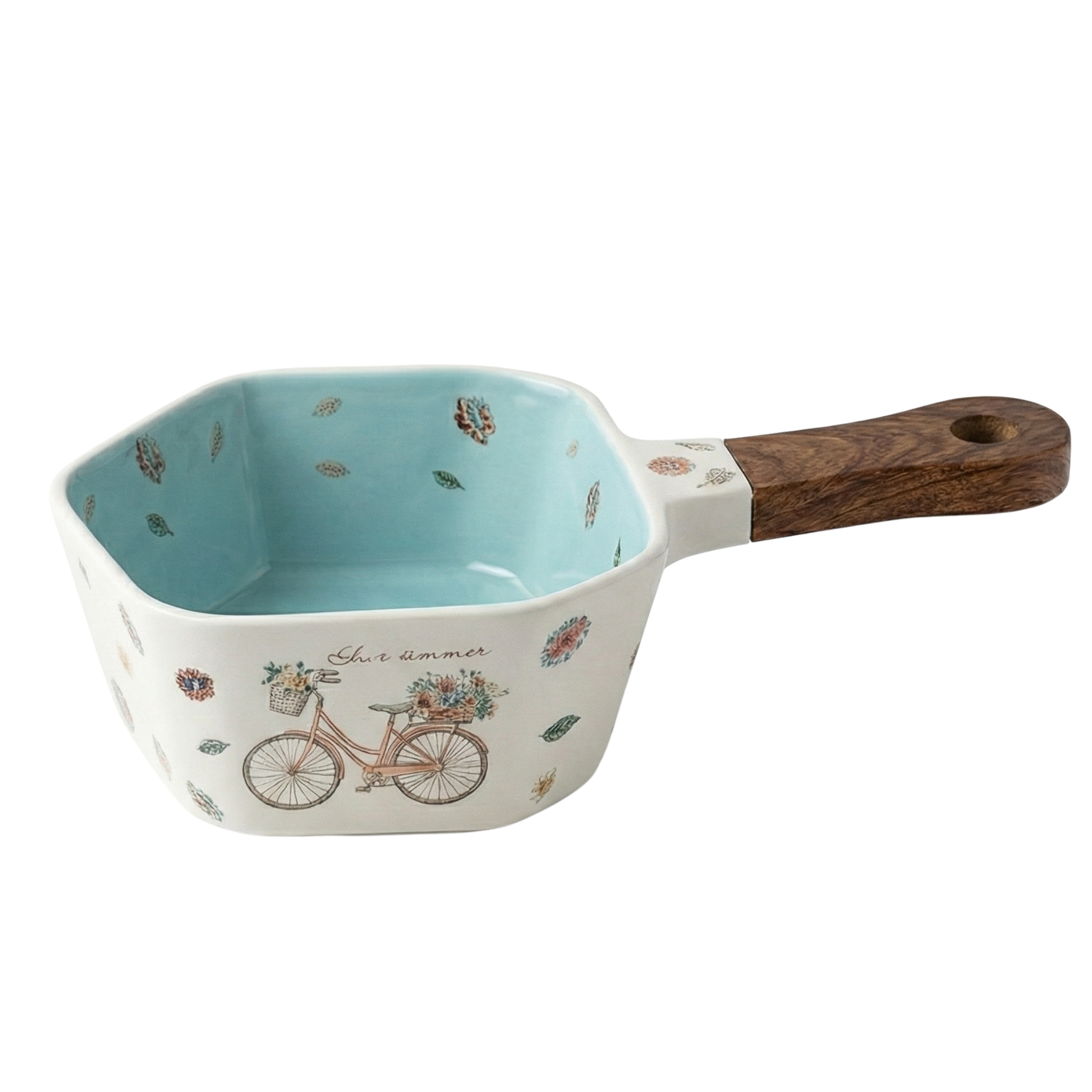 Bol Apéritif Céramique & Manche Bois – Design Vélo Vintage
