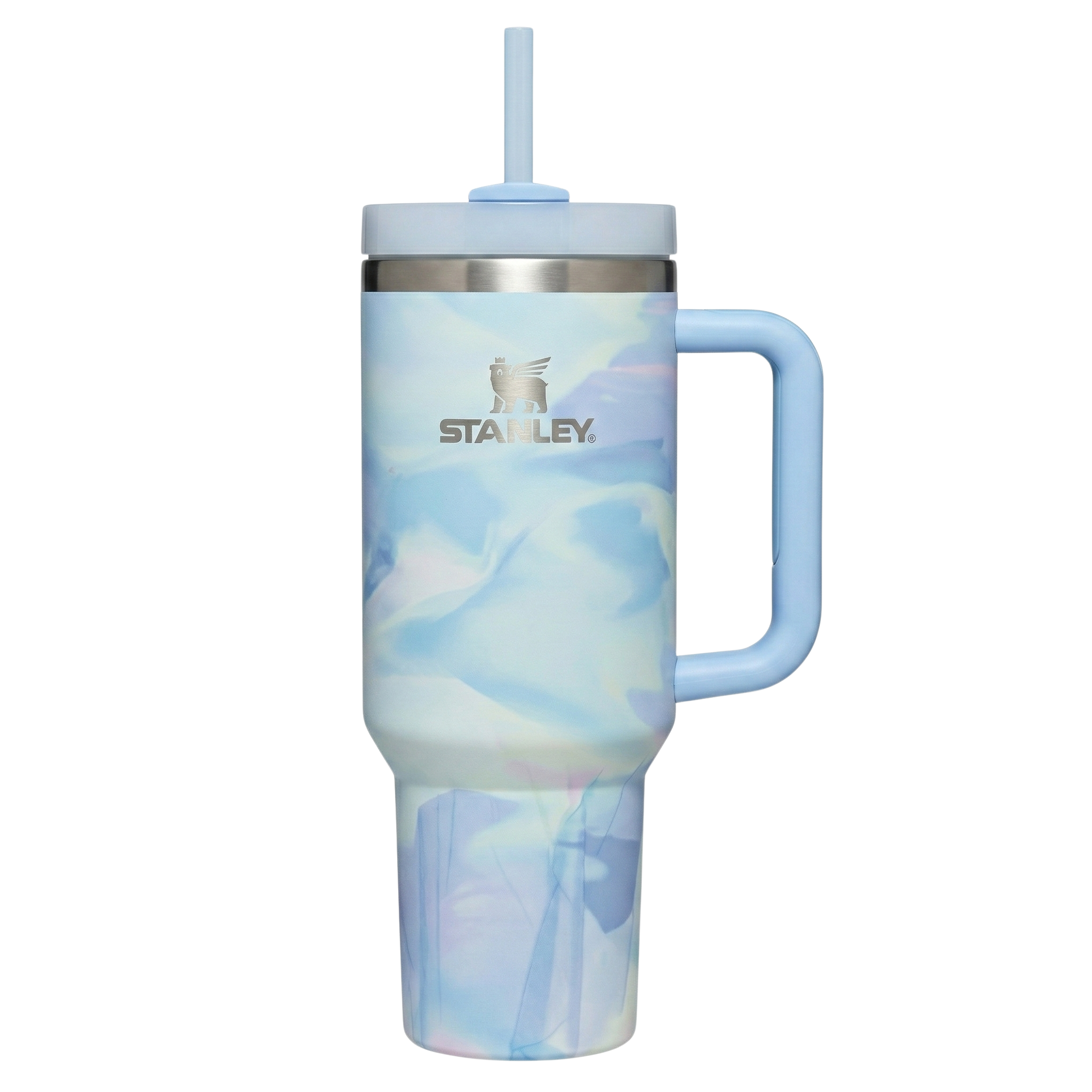 Gobelet Stanley Tunisie 40oz Bleu Ciel Marbré – Isotherme avec Paille