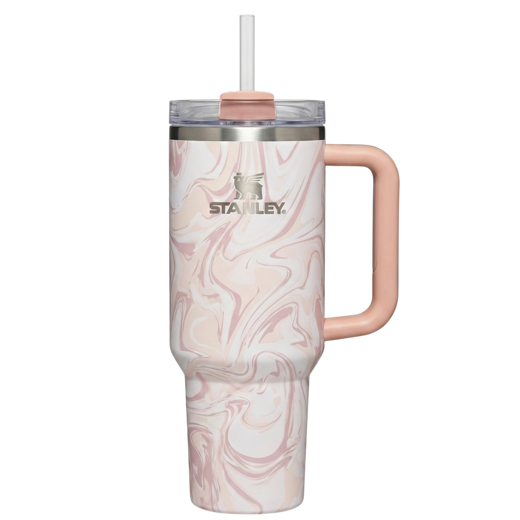 Gobelet Stanley Tunisie 40oz Rose Quartz Marbré – Isotherme avec Paille
