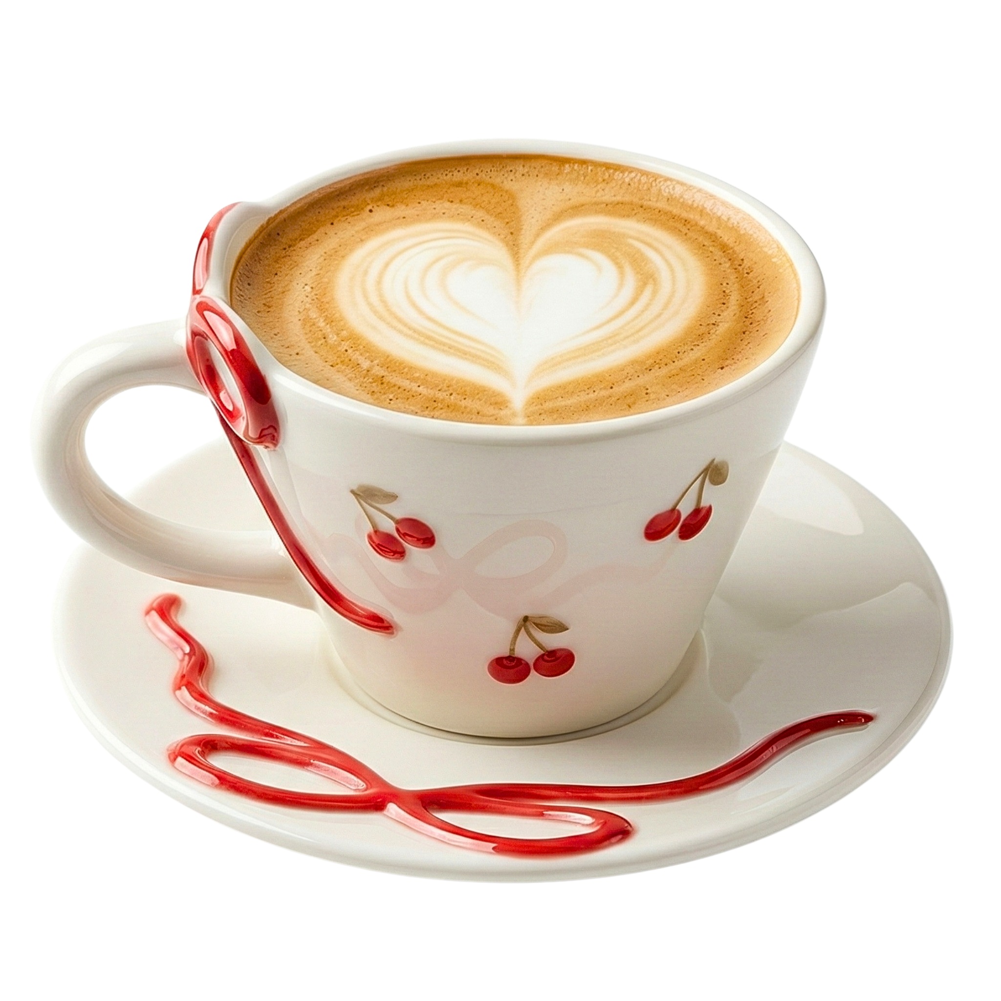 Tasse Design "Coquette" Cerises & Ruban – Céramique Tendance