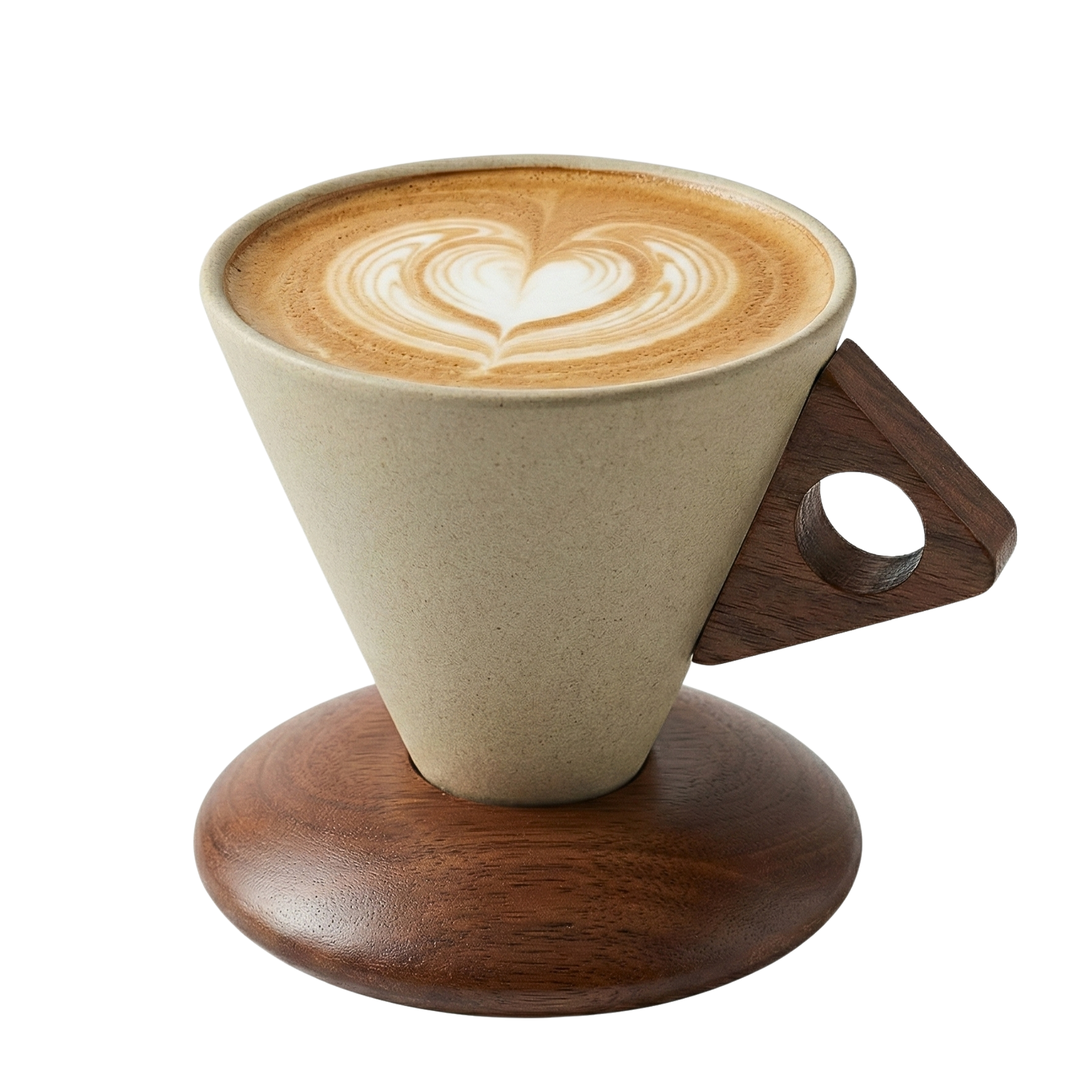 Tasse Café au Lait Design Bois & Céramique – Taille Moyenne