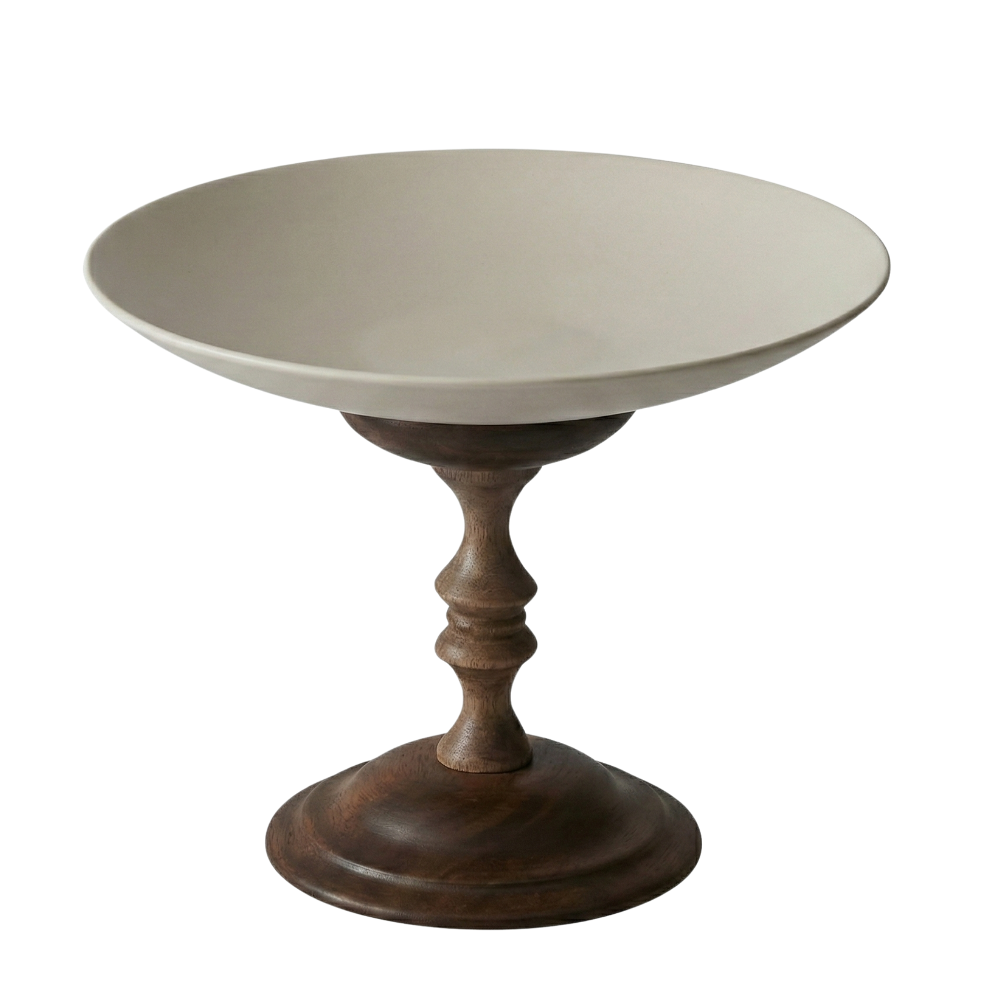 Présentoir à Gâteaux & Fruits Design – Bois et Céramique Épurée