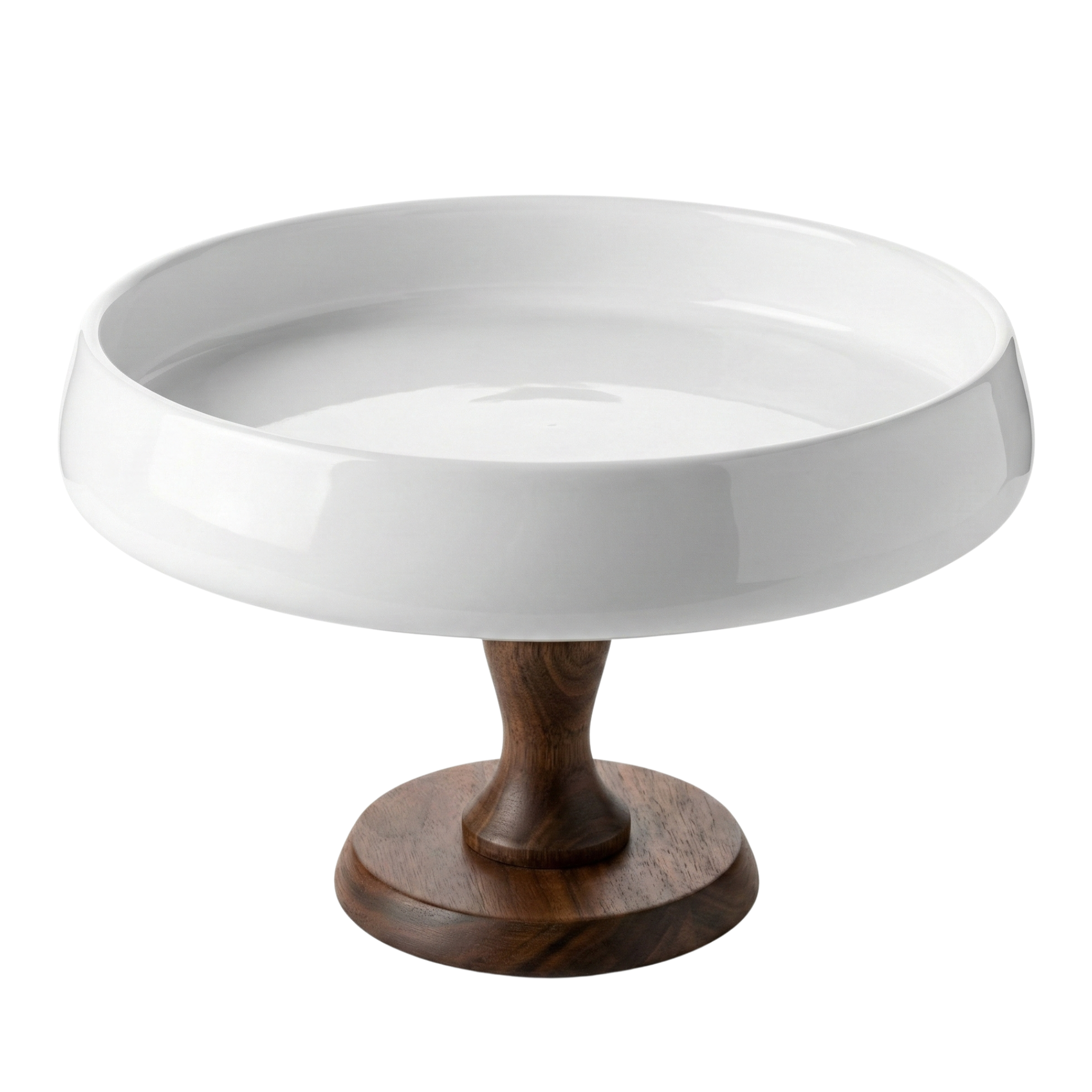 Présentoir sur Pied Design – Céramique Blanche & Bois Massif