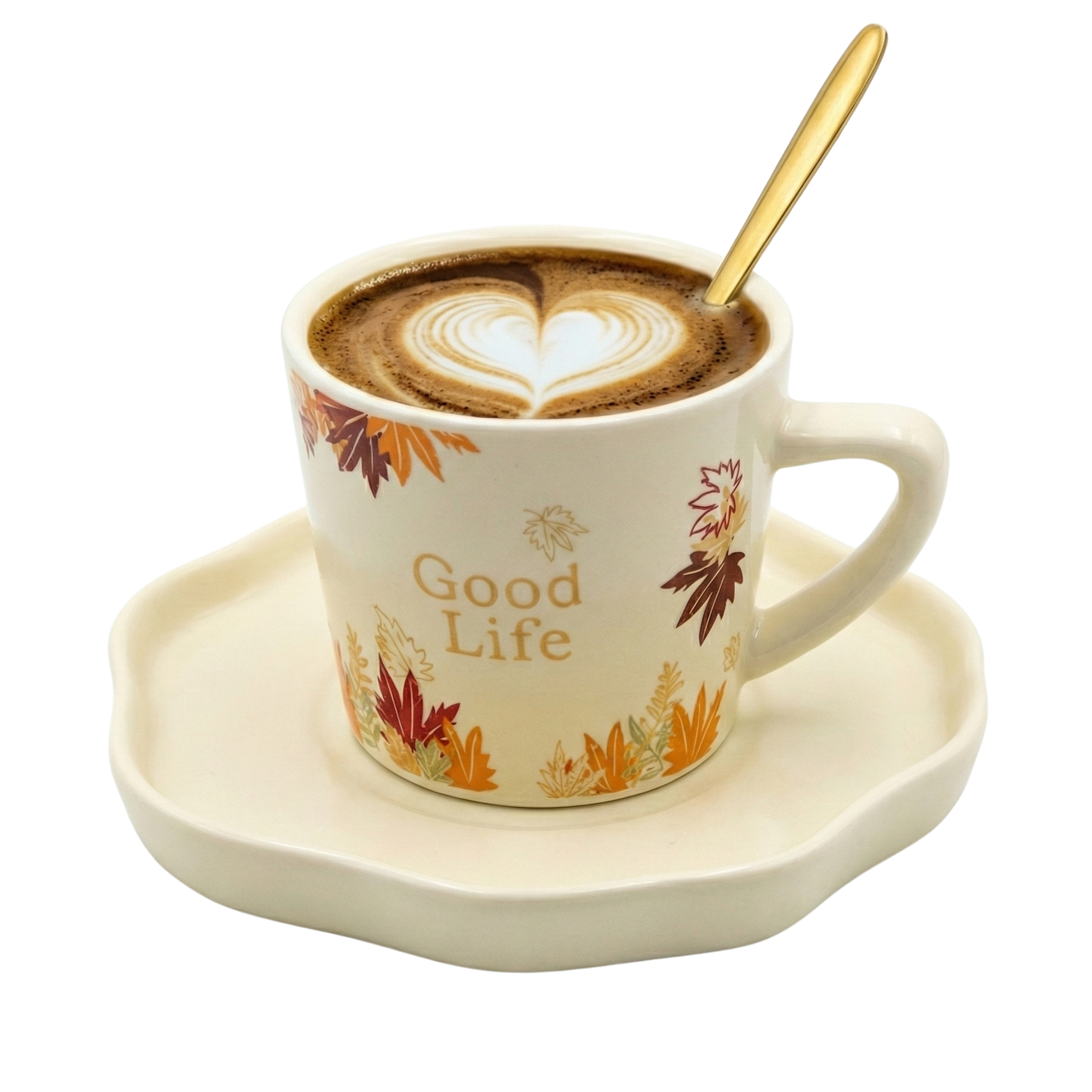 Tasse à Café "Good Life" & Soucoupe – Mug Design Céramique Tunisie